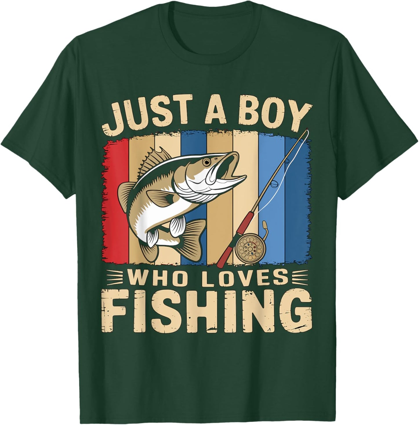 Magical and Funny Fisher Gifts Fisherman Just a Boy who loves Fishing Adult Fishing Black Short Sleeve Regular Fit Small T-Shirt - T-Shirt | Forest
