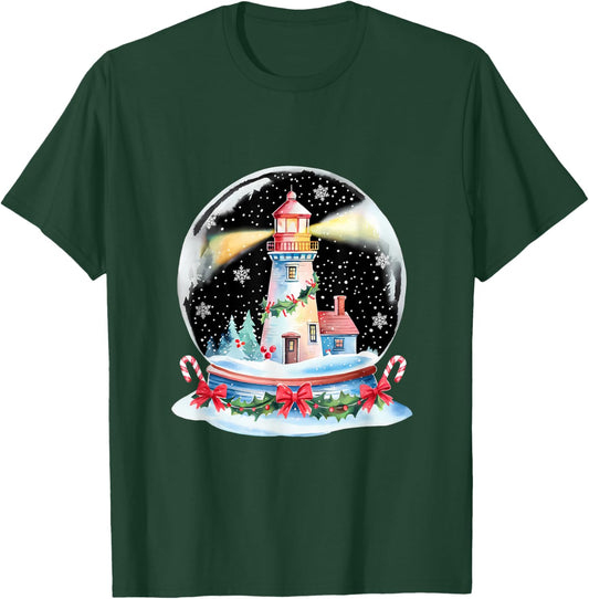 Christmas Ball Lighthouse Xmas Merry Christmas Winter T-Shirt - T-Shirt | Forest