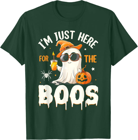 Funny Halloween Ghost Costume I'm Just Here For The Boos T-Shirt - T-Shirt | Forest