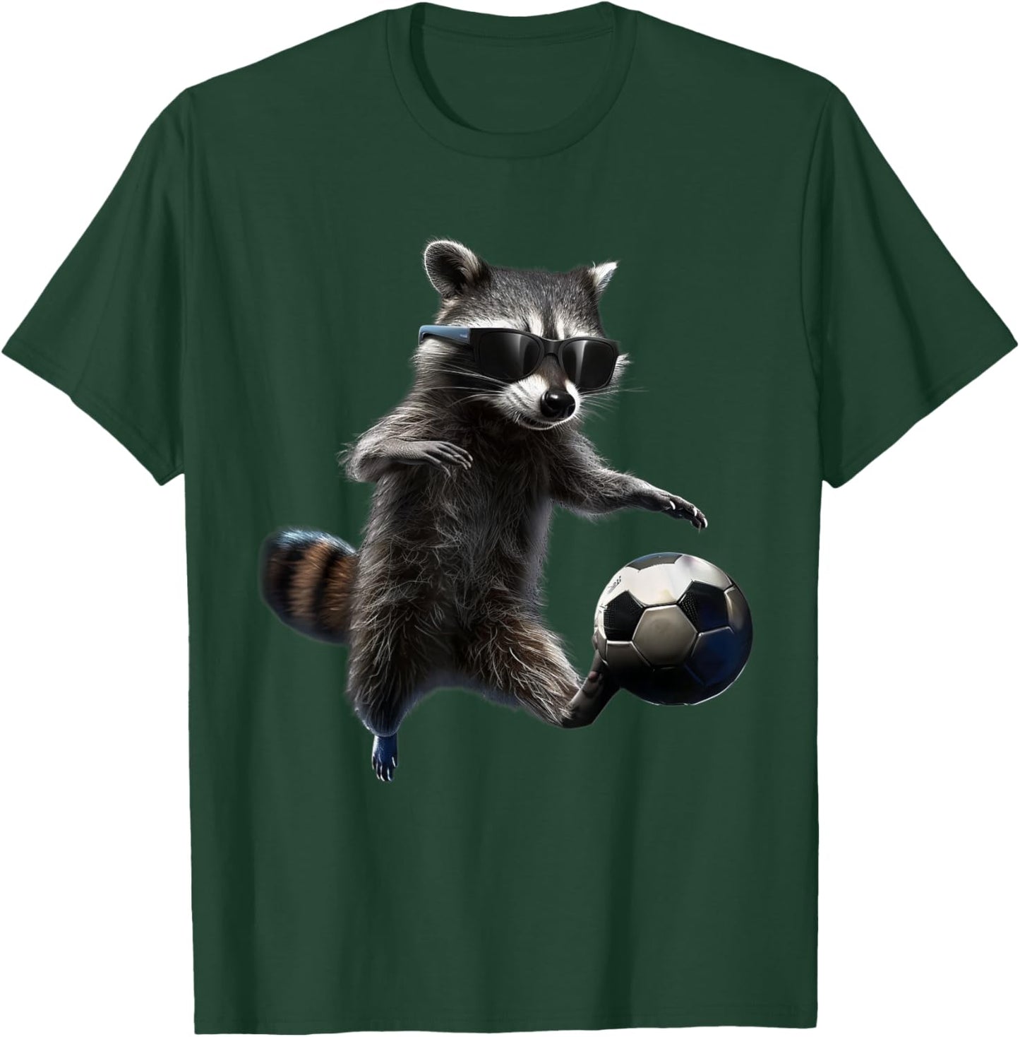Raccoon Soccer T-Shirt - T-Shirt | Forest