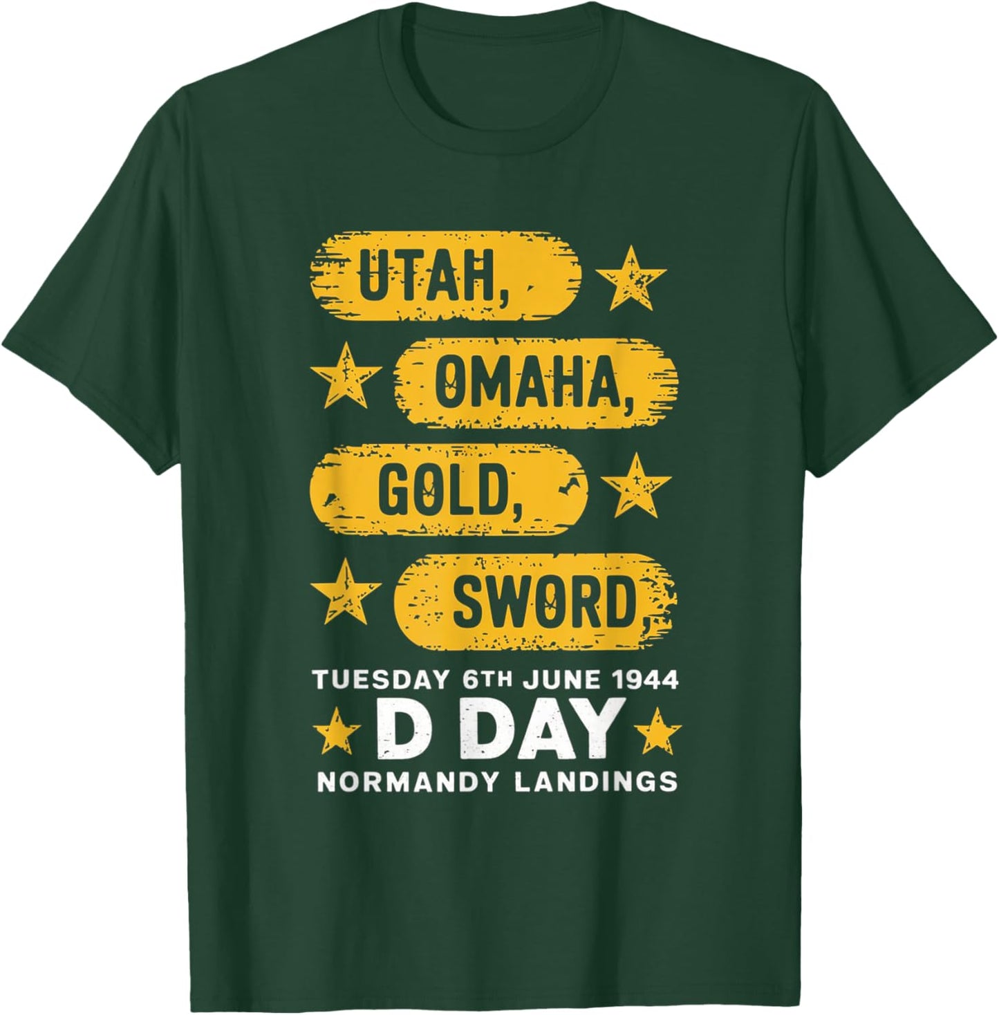 WW2 D Day Beaches World War 2 Army Hero Normandy Landings T-Shirt - T-Shirt | Forest