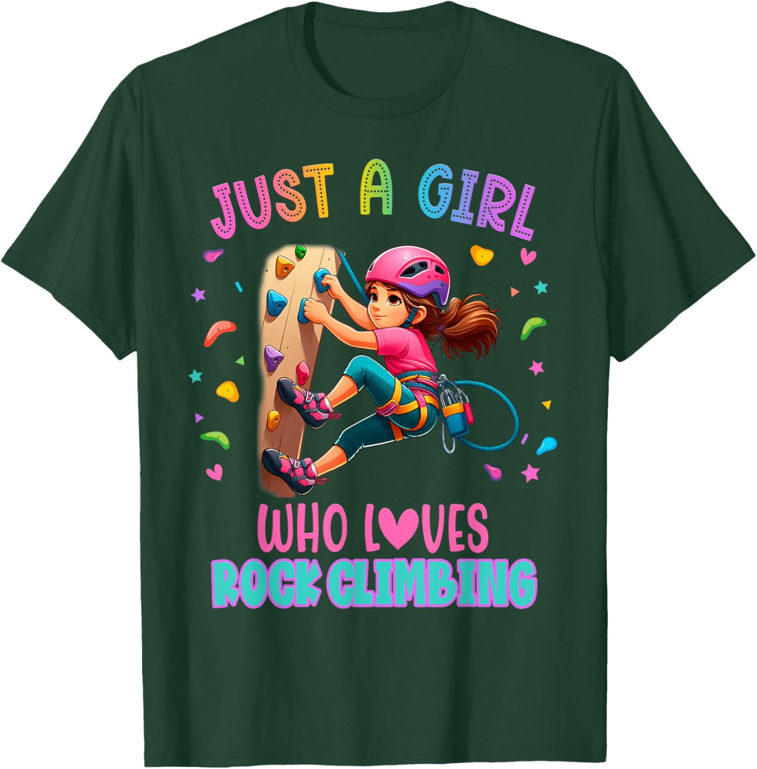 Rock Climbing Birthday Girl Bouldering T-Shirt - T-Shirt | Forest