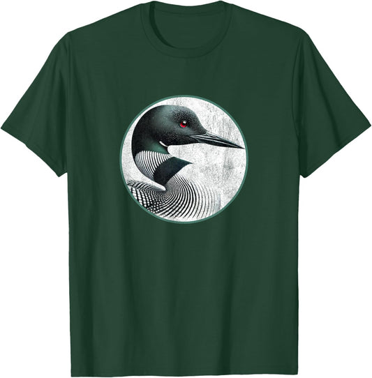 Colorful Retro Arctic Loon Bird Design T-Shirt - T-Shirt | Forest