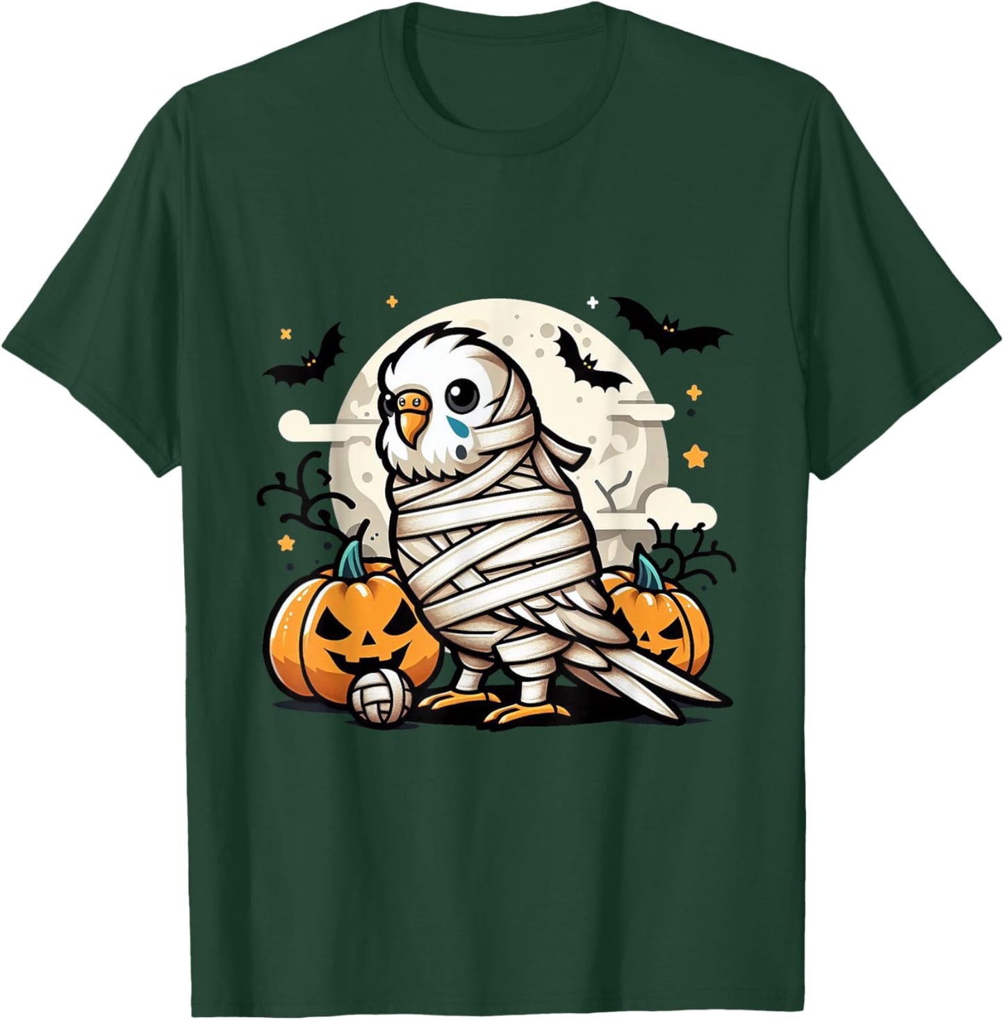 spooky Budgie mummy T-Shirt - T-Shirt | Forest
