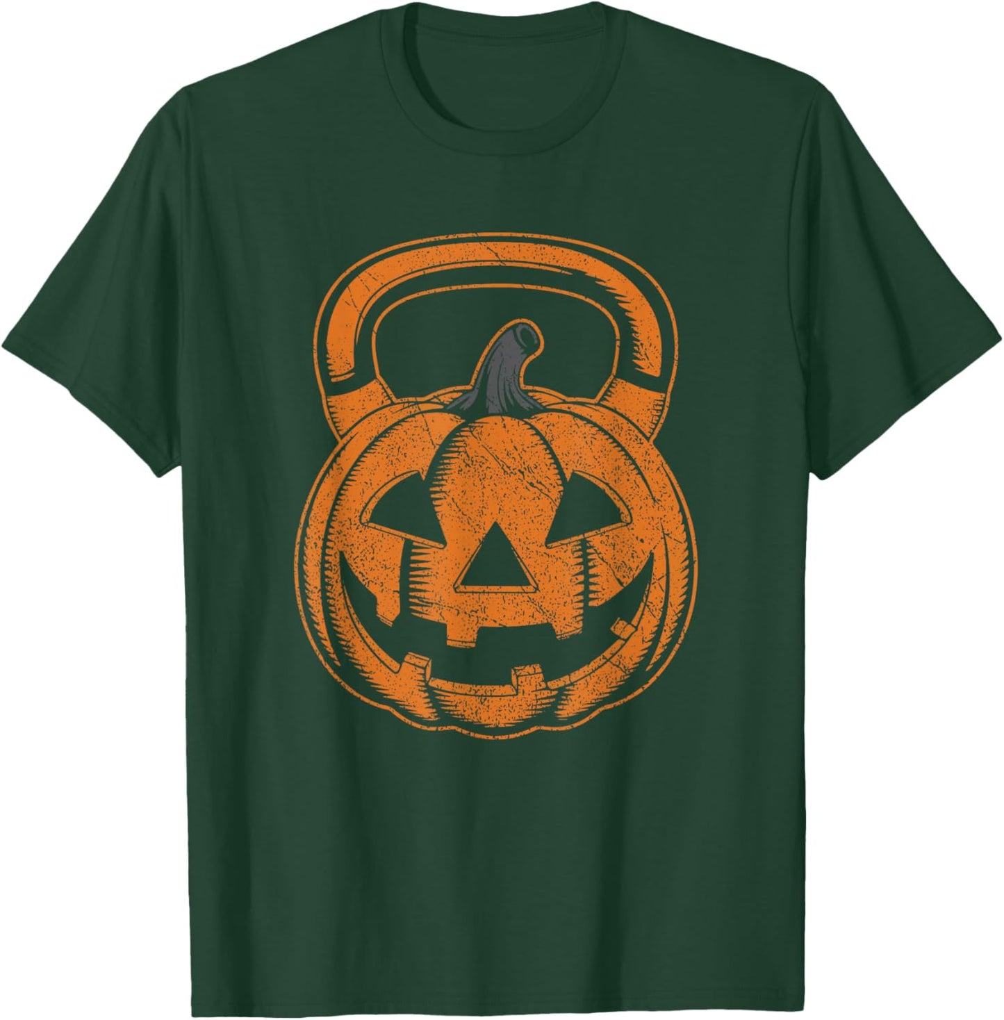 Halloween Kettlebell Pumpkin Easy Gym Workout Costume T-Shirt - T-Shirt | Forest