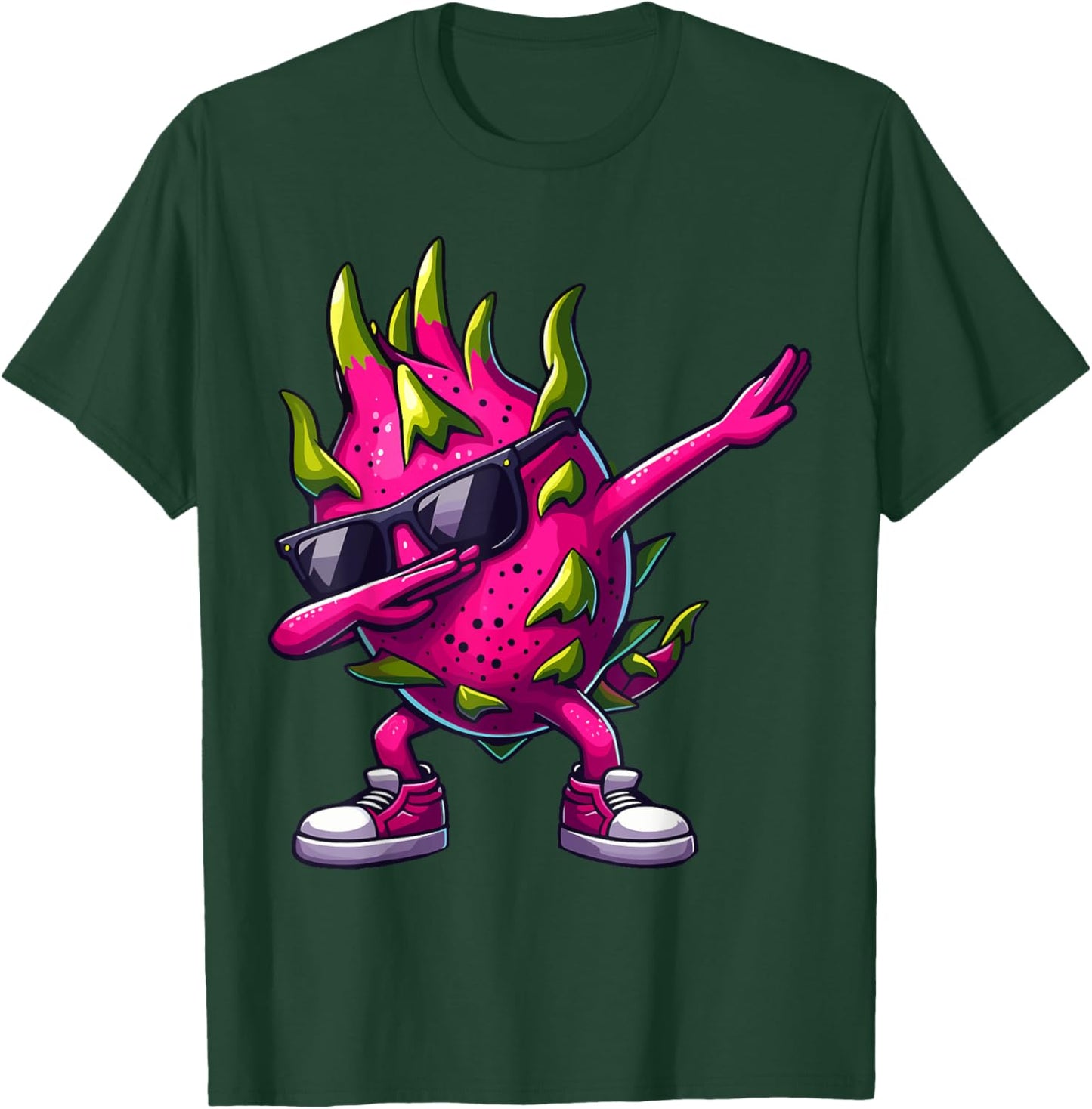 Dragon fruit Dabbing Dance Sunglasses Fruit Lovers T-Shirt - T-Shirt | Forest
