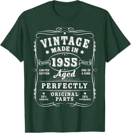 Vintage 70 Birthday Decorations Men 70yr 1955 70th Birthday T-Shirt - T-Shirt | Forest