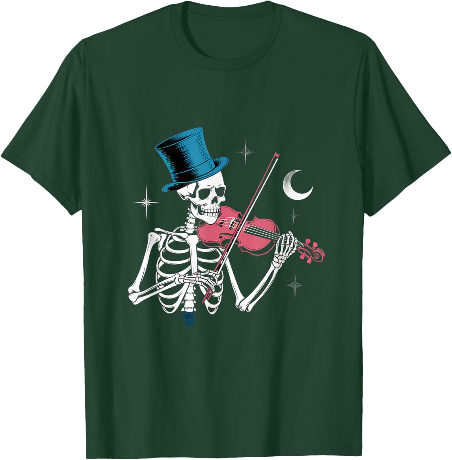 Funny Skeleton Playing Violin Cool Music Funny Skeleton Meme T-Shirt - T-Shirt | Forest