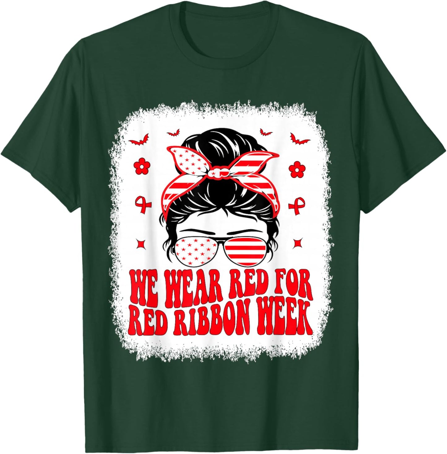 Drug Free Red Ribbon Week Awareness Say No to Drugs Wear Red T-Shirt - T-Shirt | Forest