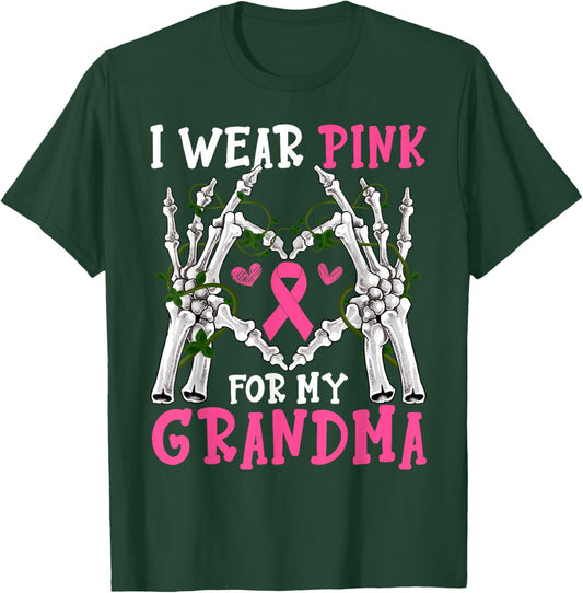 I Wear Pink For My Grandma Breast Cancer Awareness Halloween T-Shirt - T-Shirt | Forest