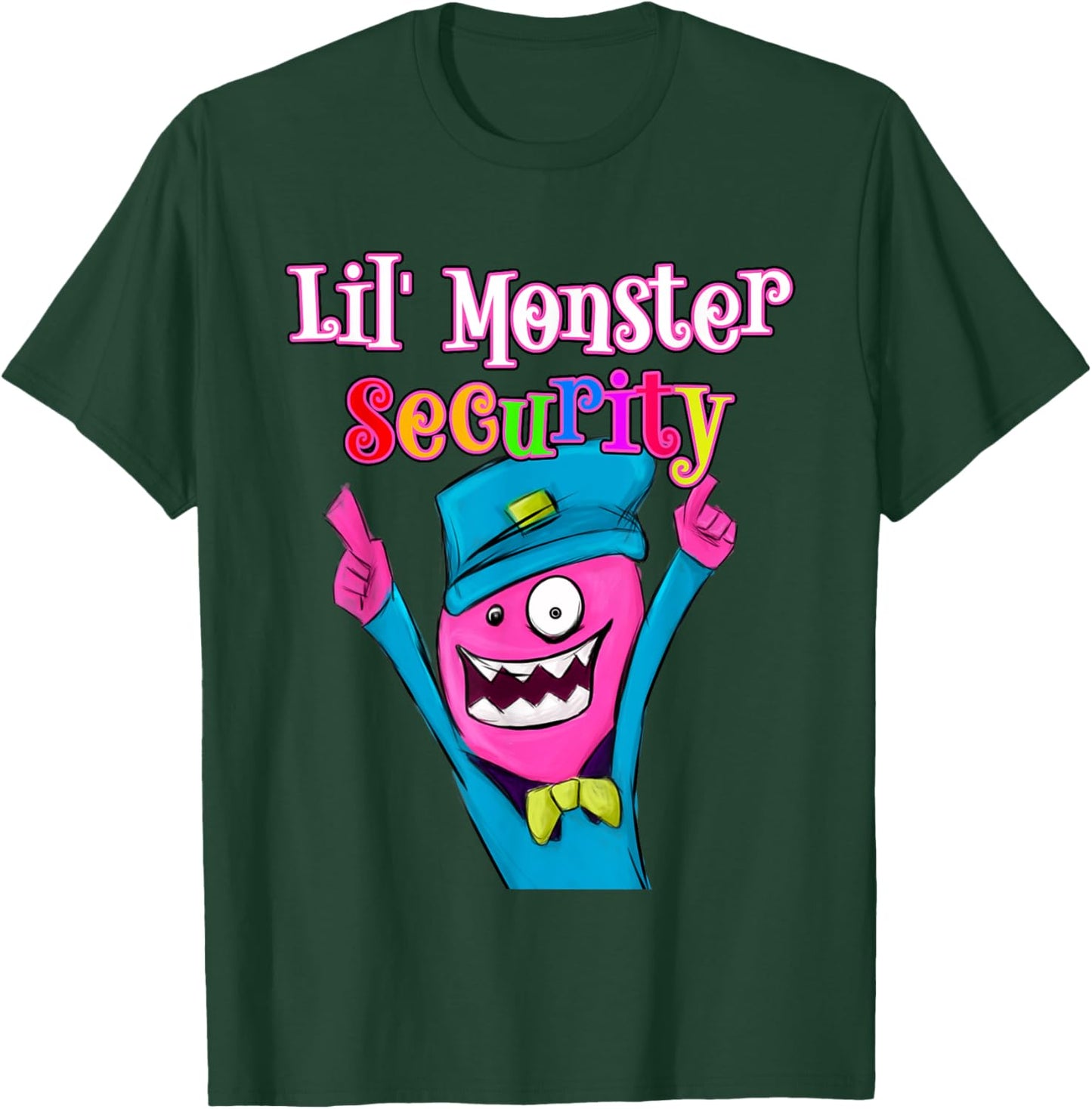 Halloween Dad Mom Daughter Adult , Lil' Monster Security T-Shirt - T-Shirt | Forest