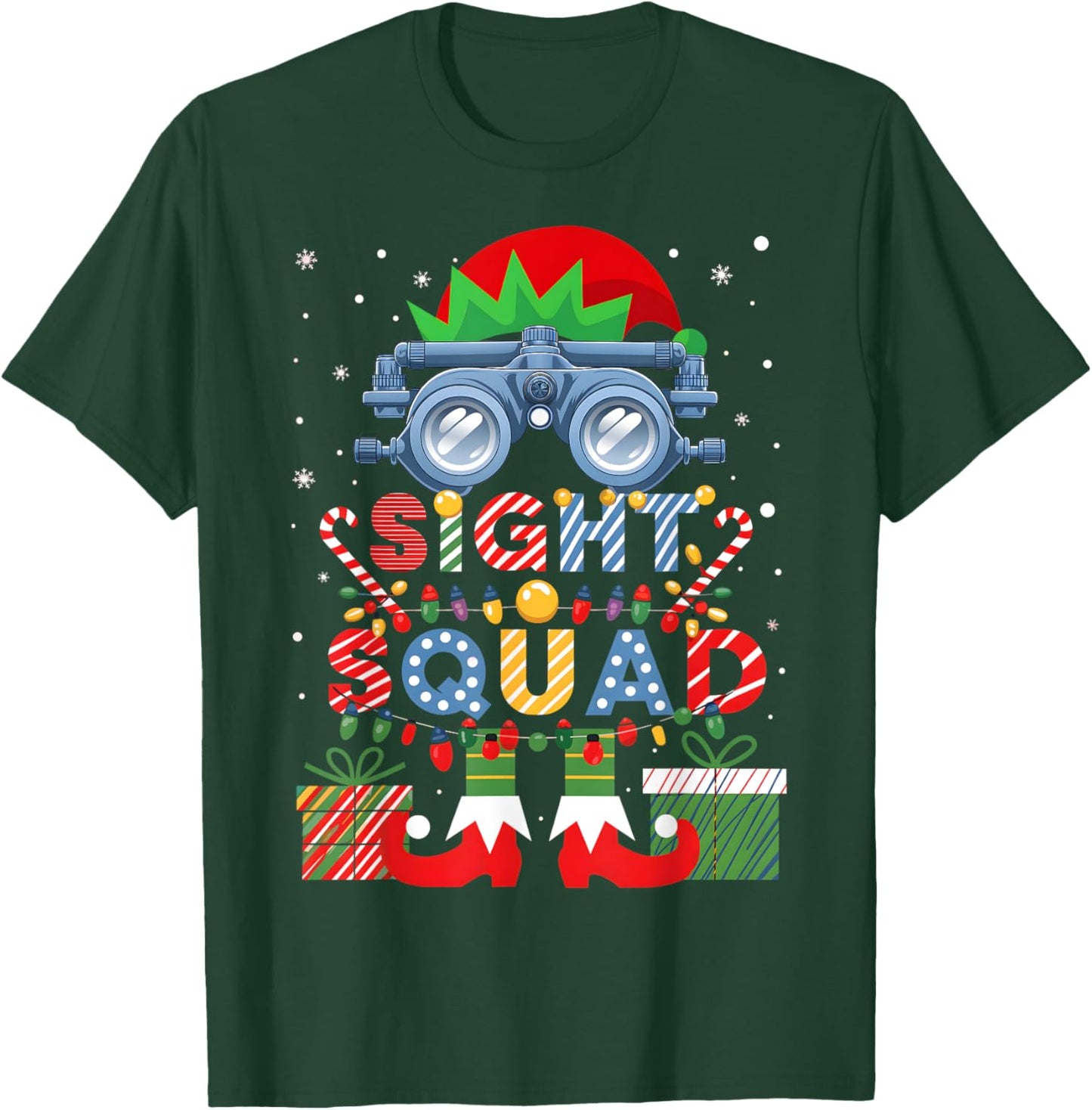 Sight Squad Christmas Optometrist Shirt Eye Doctor Optician T-Shirt - T-Shirt | Forest