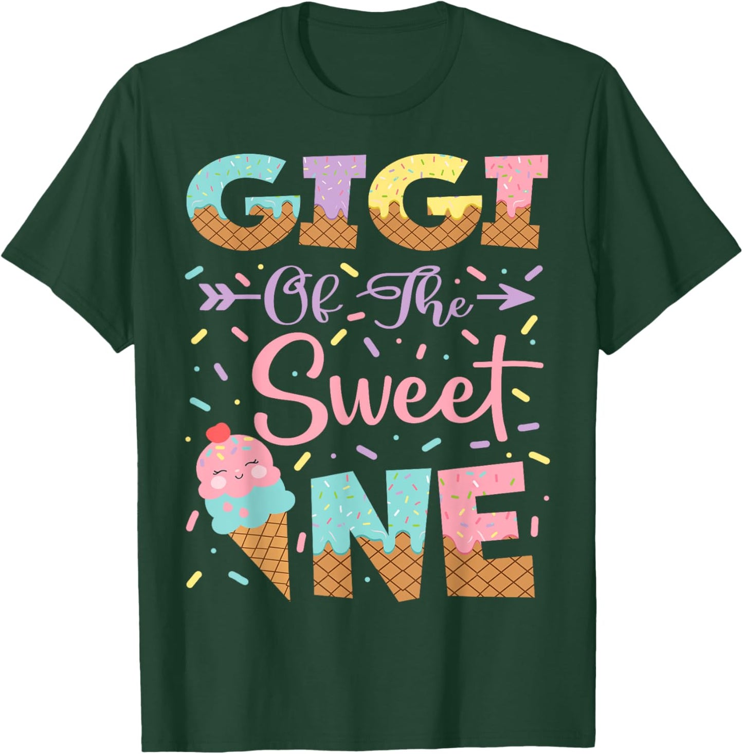 Gigi Of The Sweet One Ice Cream 1St Birthday Girl T-Shirt - T-Shirt | Forest