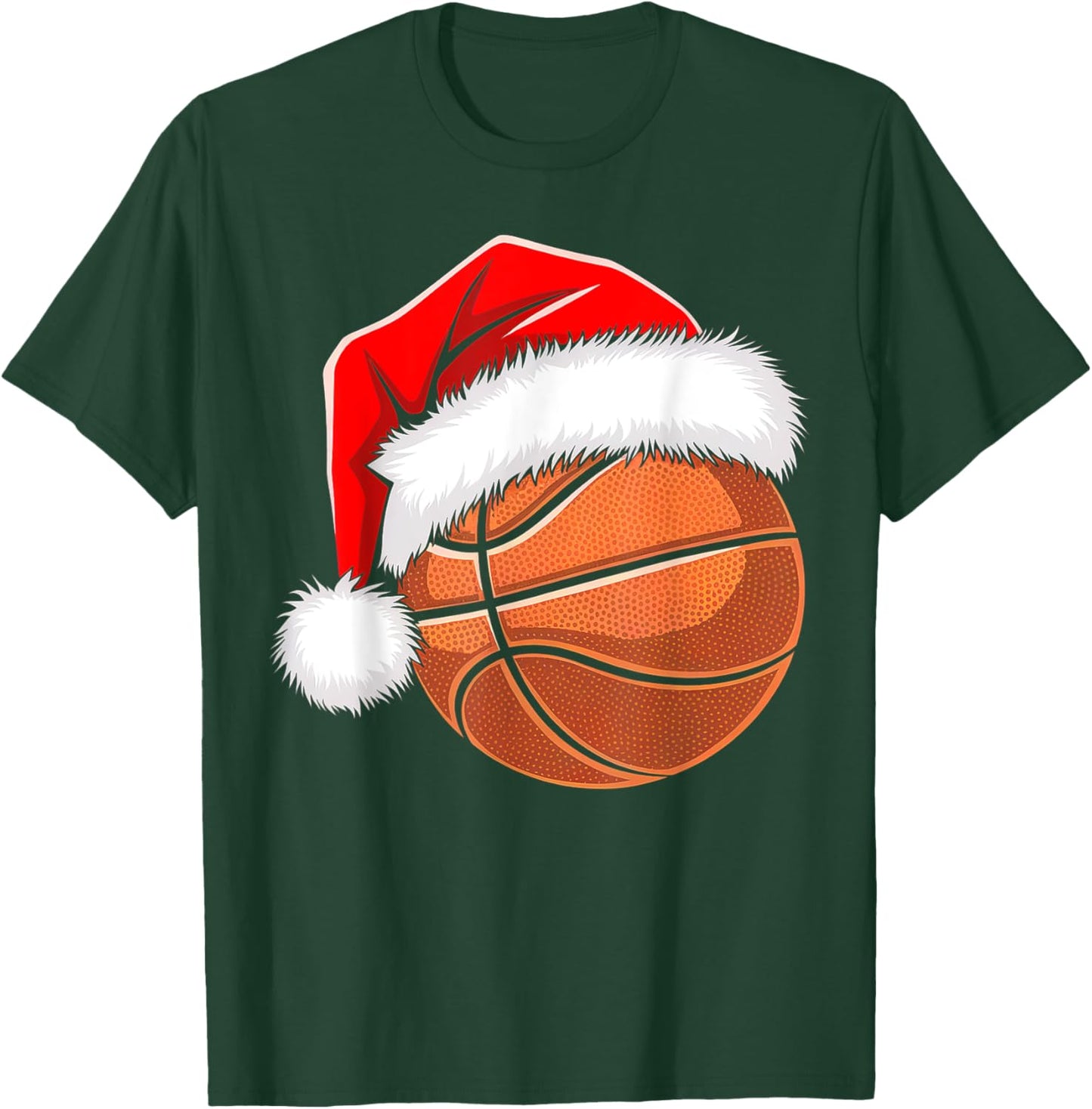 Kids Santa Shirt For Boys Toddler Funny Christmas Basketball T-Shirt - T-Shirt | Forest