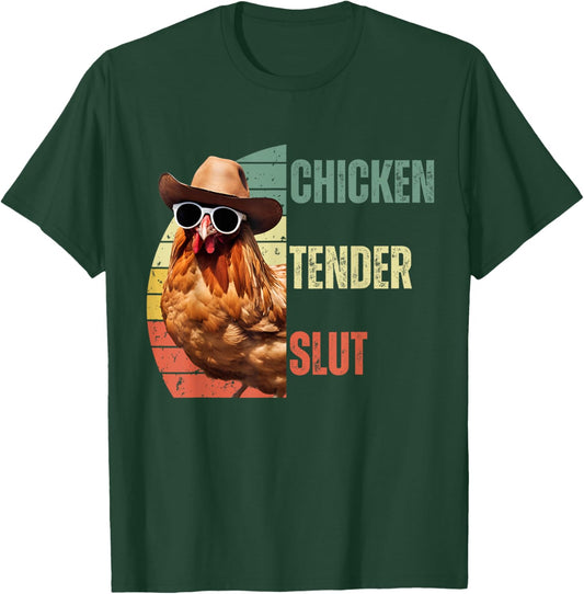 Chicken Tender Slut Sunglasses Retro Vintage Adult Humor T-Shirt - T-Shirt | Forest