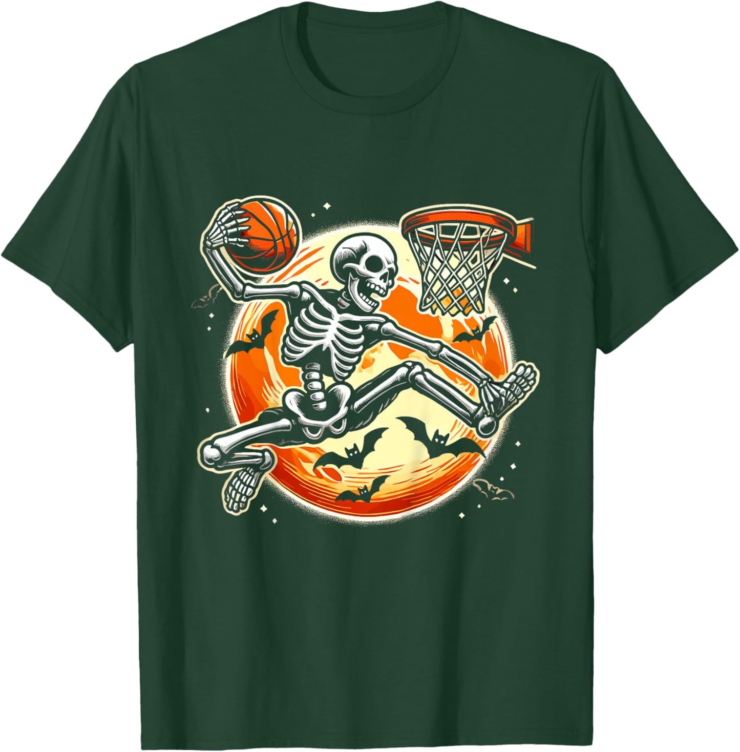 Kids Skeleton Basketball Boys Halloween Shirts Kids Boys T-Shirt - T-Shirt | Forest