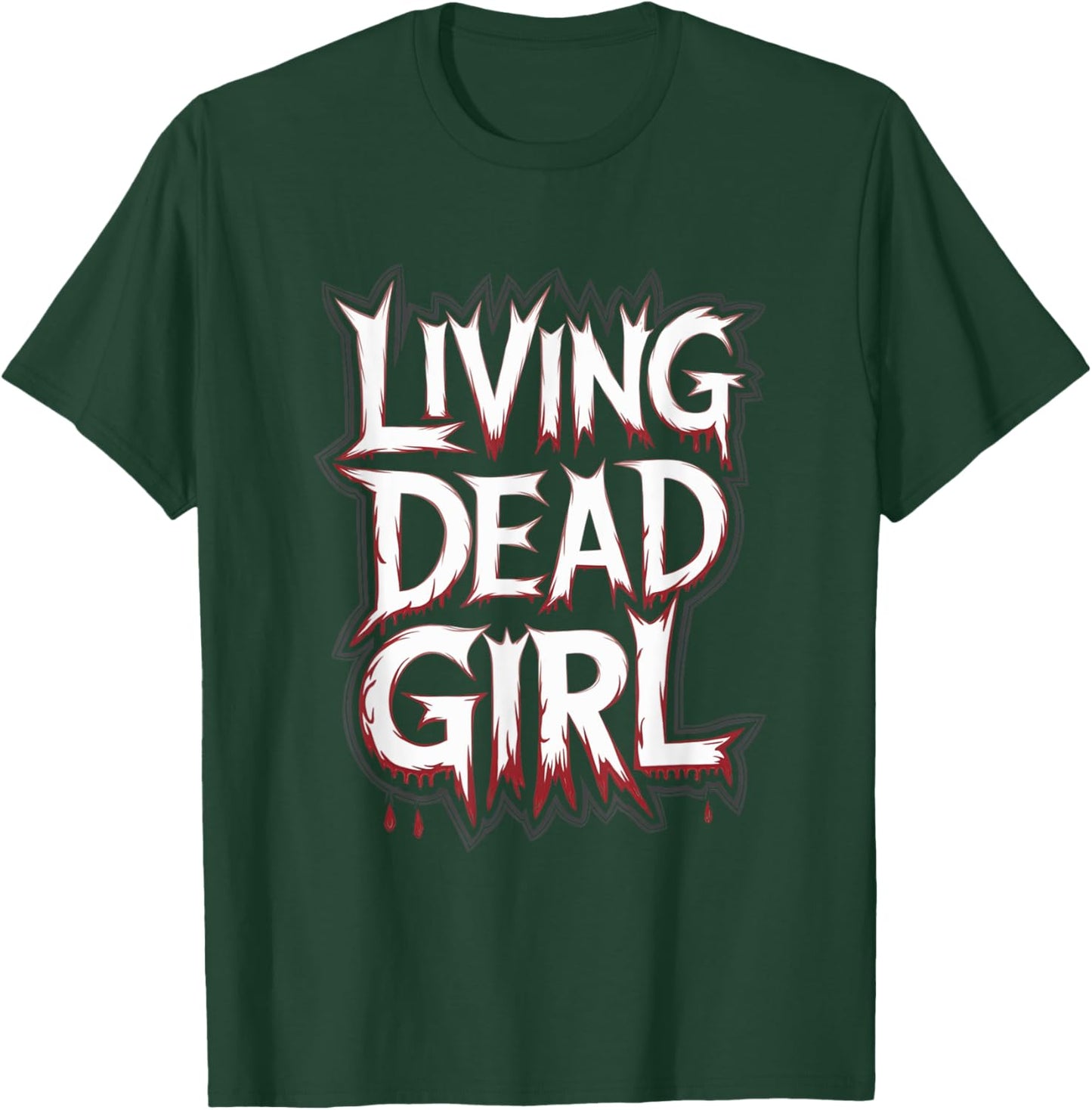 Dripping Blood Zombie Movie Living Dead Girl Halloween T-Shirt - T-Shirt | Forest