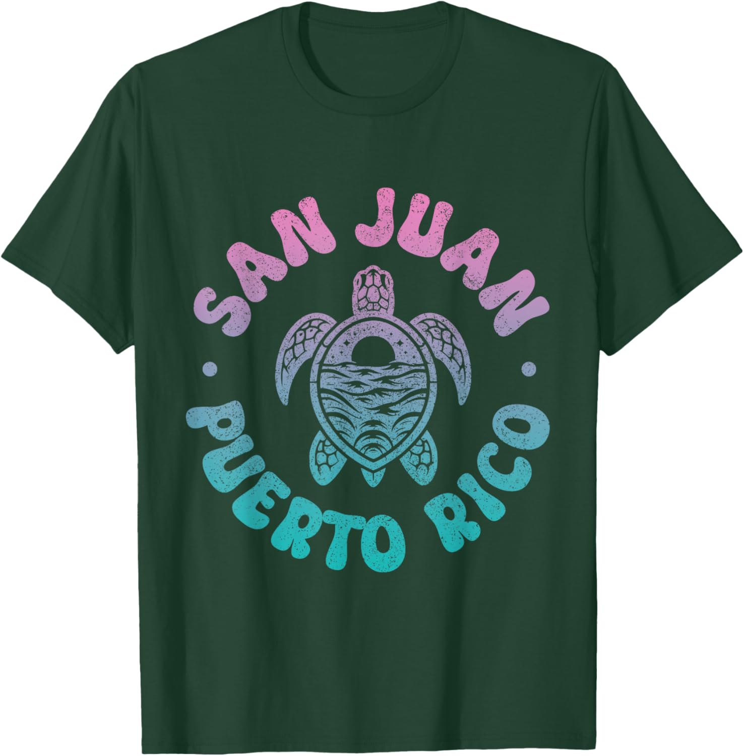 San Juan Puerto Rico Sea Turtle Boricua Souvenir Retro T-Shirt - T-Shirt | Forest