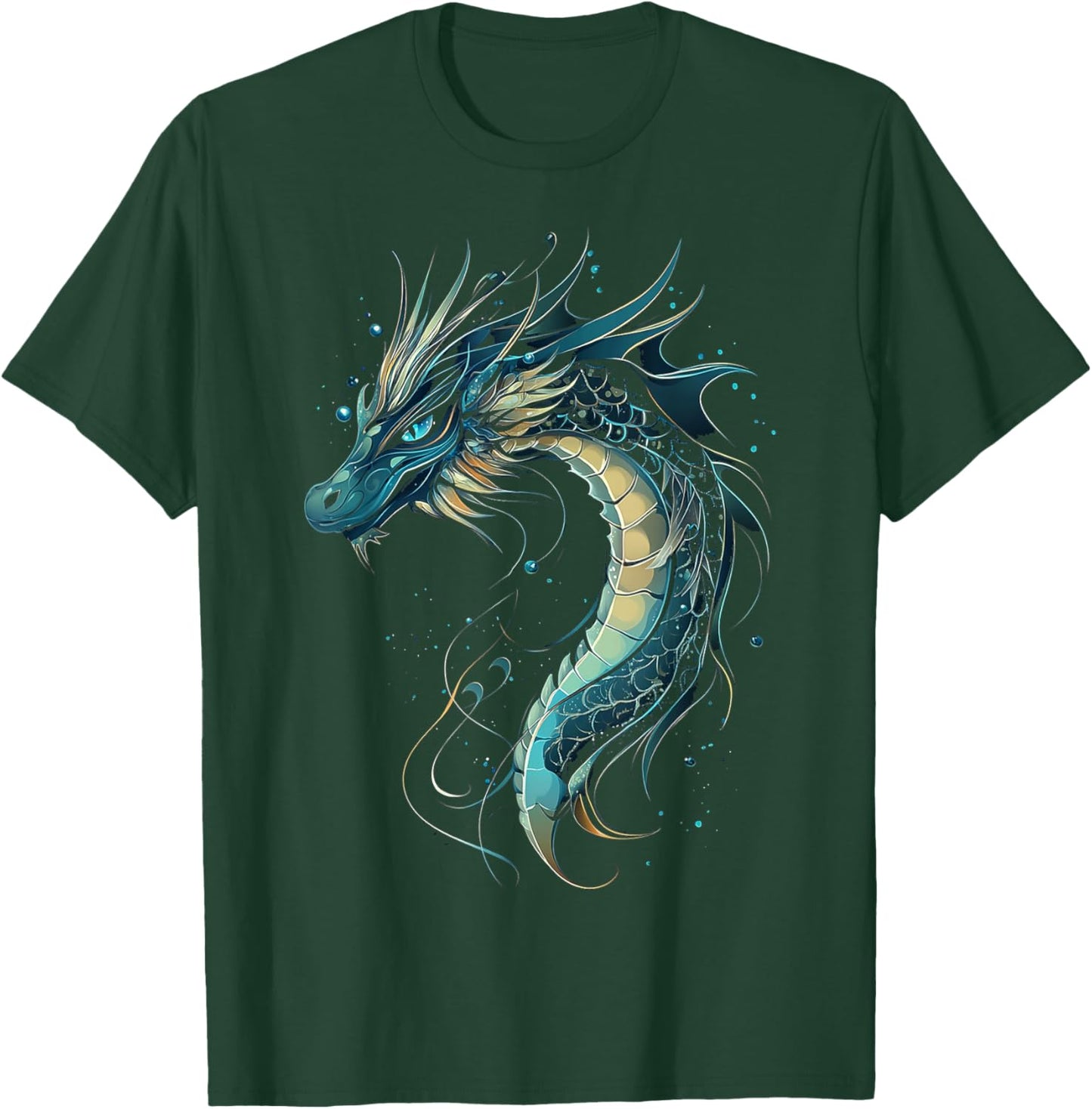 Sea Dragon Motif Mythical Illustration Sea Dragon T-Shirt - T-Shirt | Forest