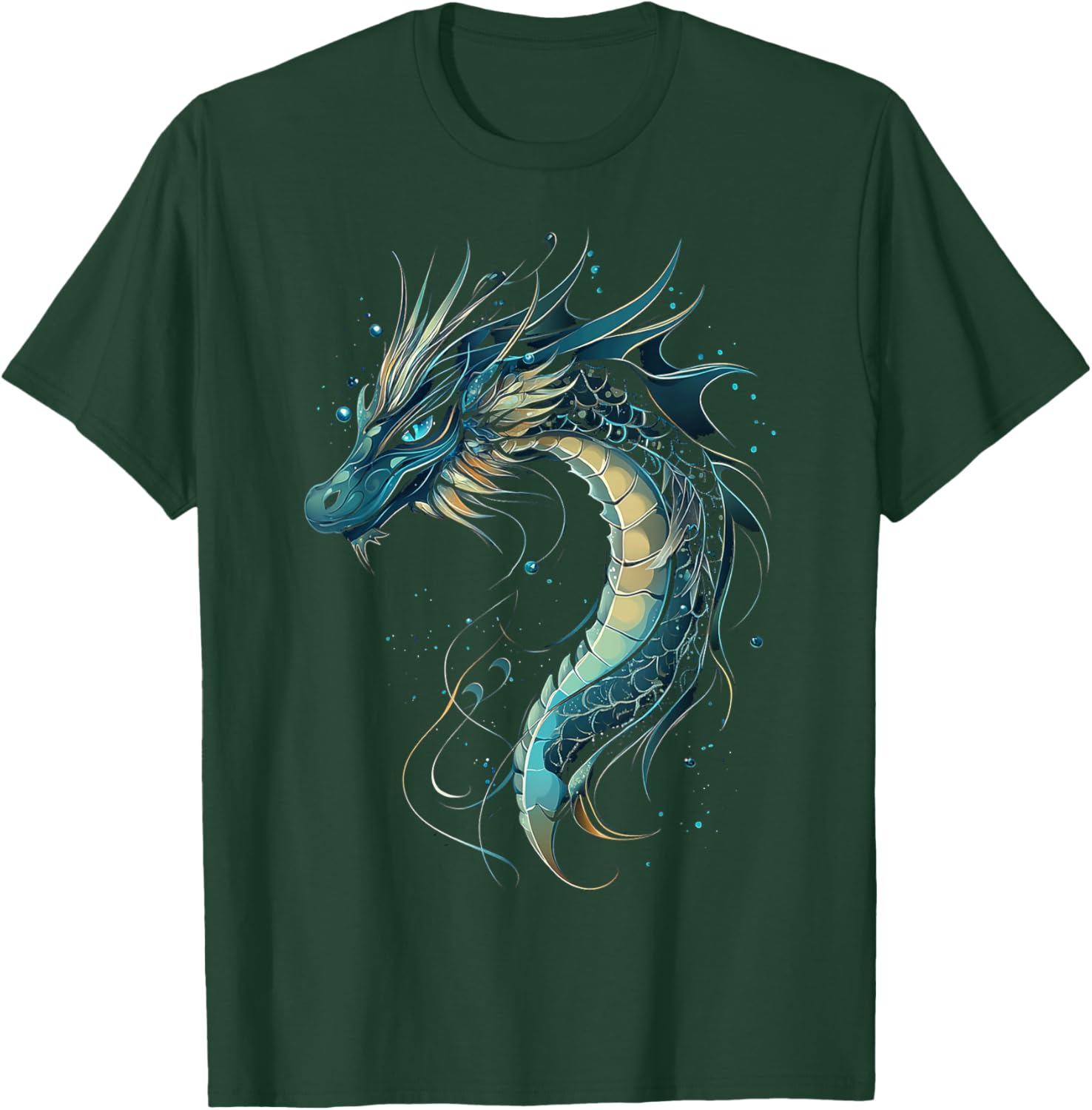 Sea Dragon Motif Mythical Illustration Sea Dragon T-Shirt - T-Shirt | Forest