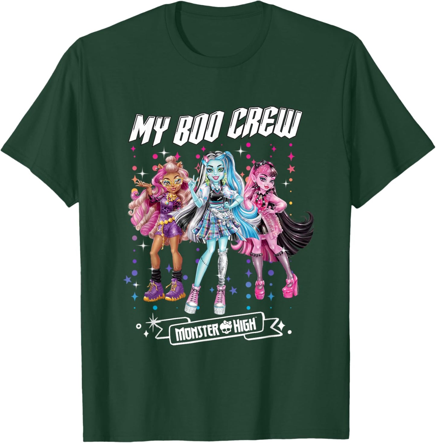 Monster High - My Boo Crew Clawdeen Frankie Draculaura T-Shirt - T-Shirt | Forest