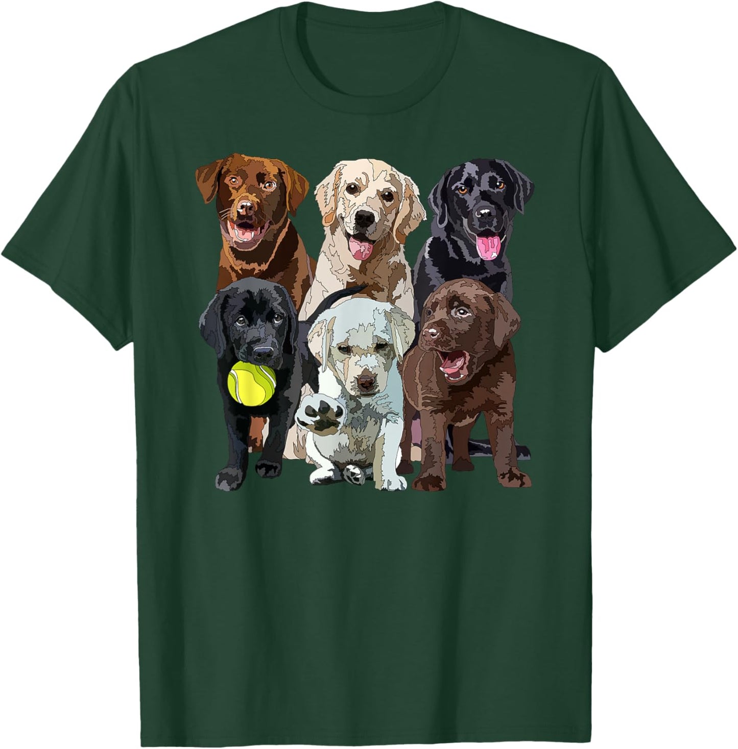 Labrador Retriever Lover Black Chocolate Yellow Lab Mom Dad T-Shirt - T-Shirt | Forest