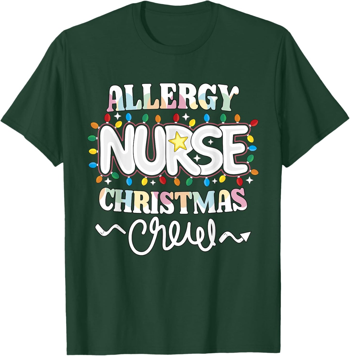 Allergy Nurse Christmas Crew Allergy/Immunology Nursing NP T-Shirt - T-Shirt | Forest