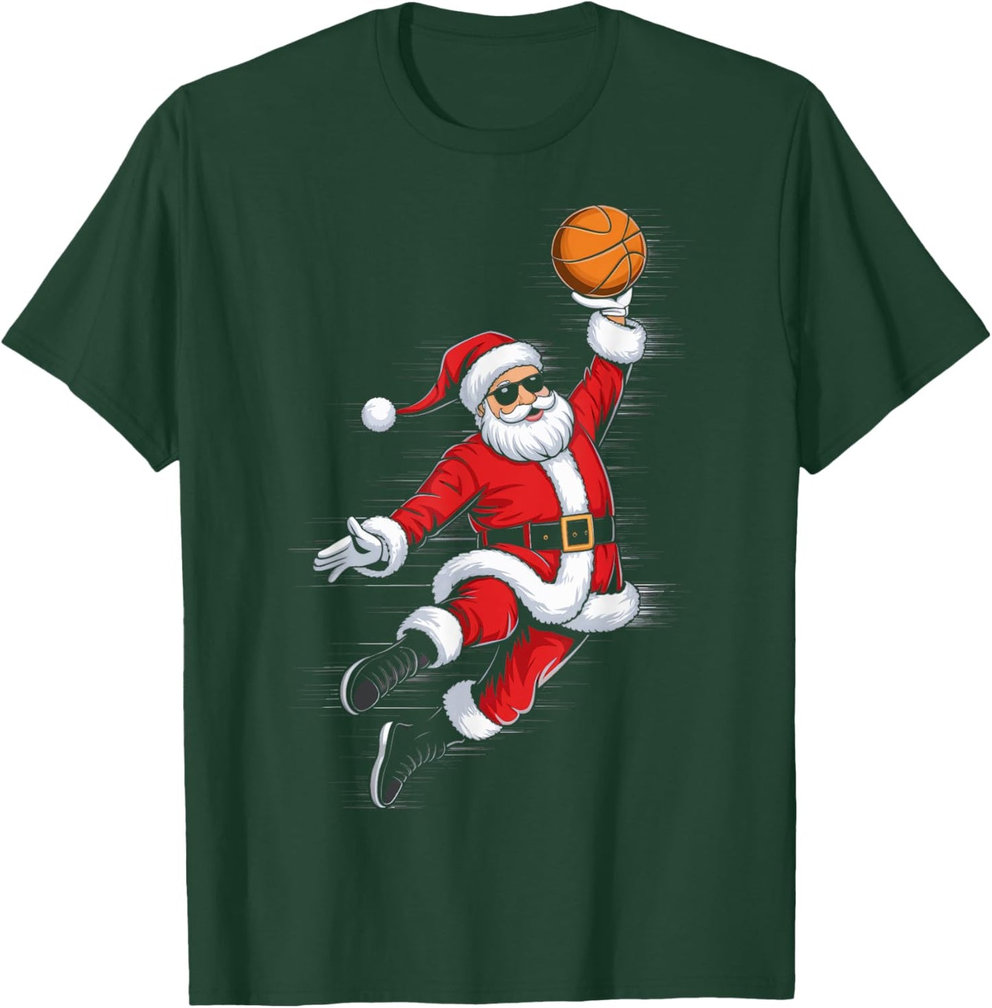 Cute Dunking Santa Playing Basketball Christmas Sports T-Shirt - T-Shirt | Forest