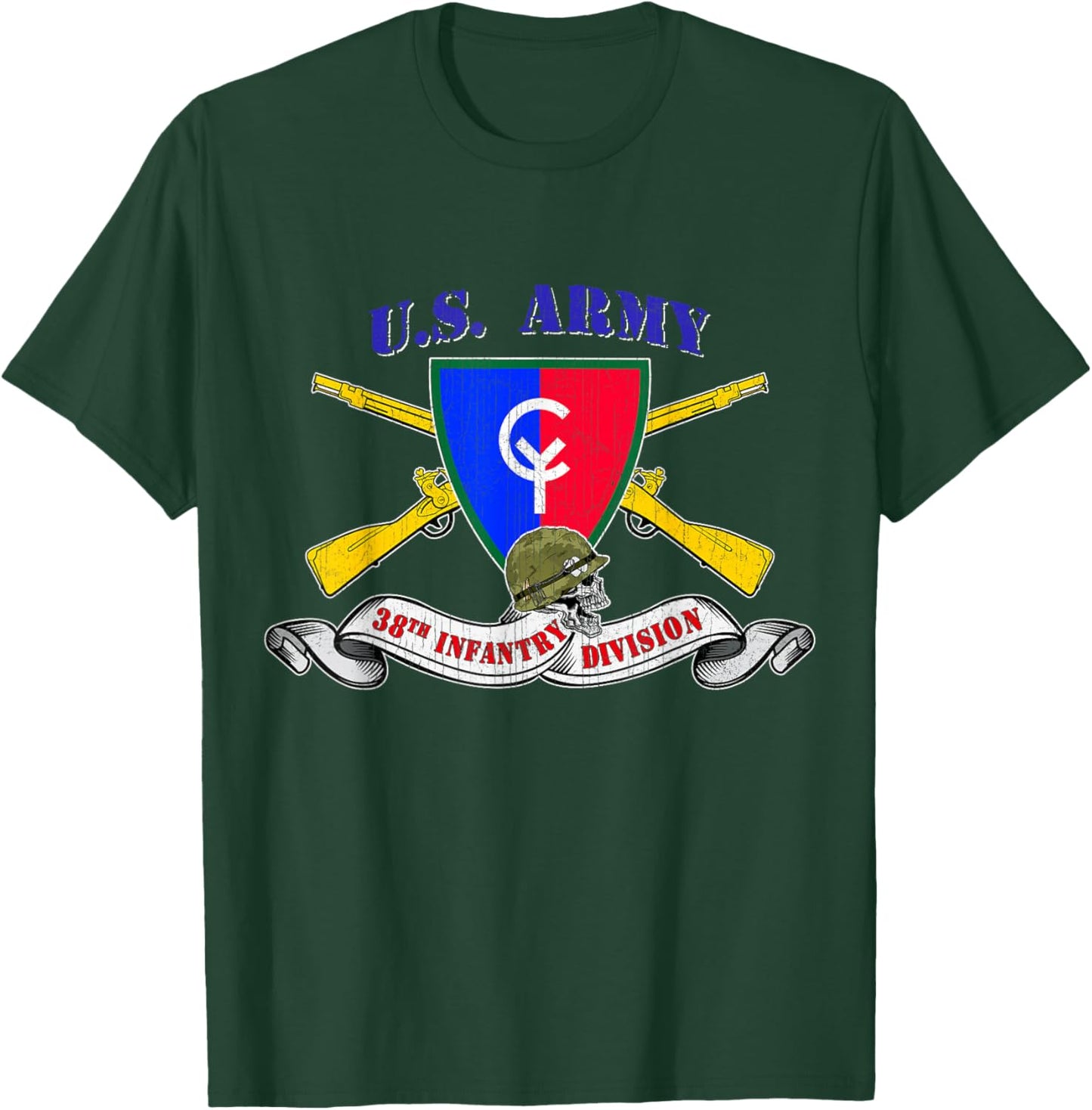 38th Infantry Division 38th ID Veteran Cyclone Division T-Shirt - T-Shirt | Forest