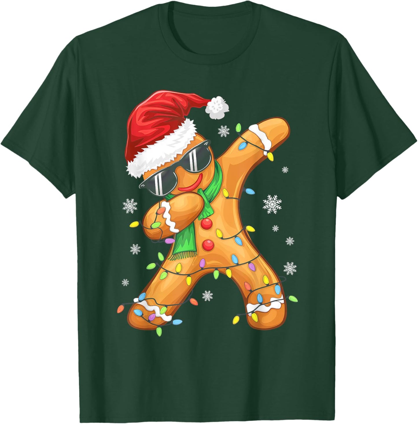Dabbing Gingerbread Christmas Boys Girls Kids Funny Xmas Dab T-Shirt - T-Shirt | Forest
