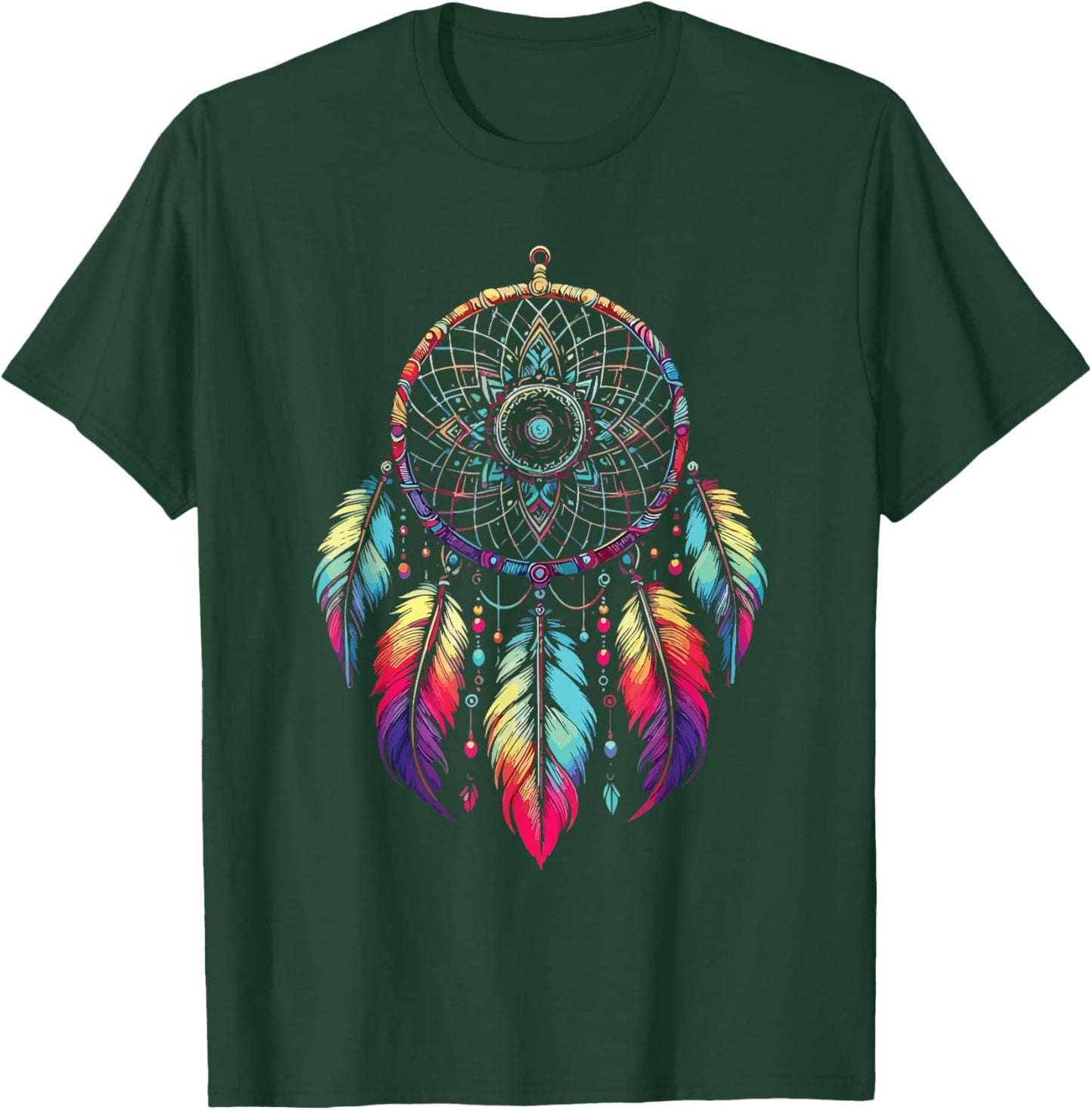 Dream Catcher Feathers Indian Hippie Tribal Native American T-Shirt - T-Shirt | Forest