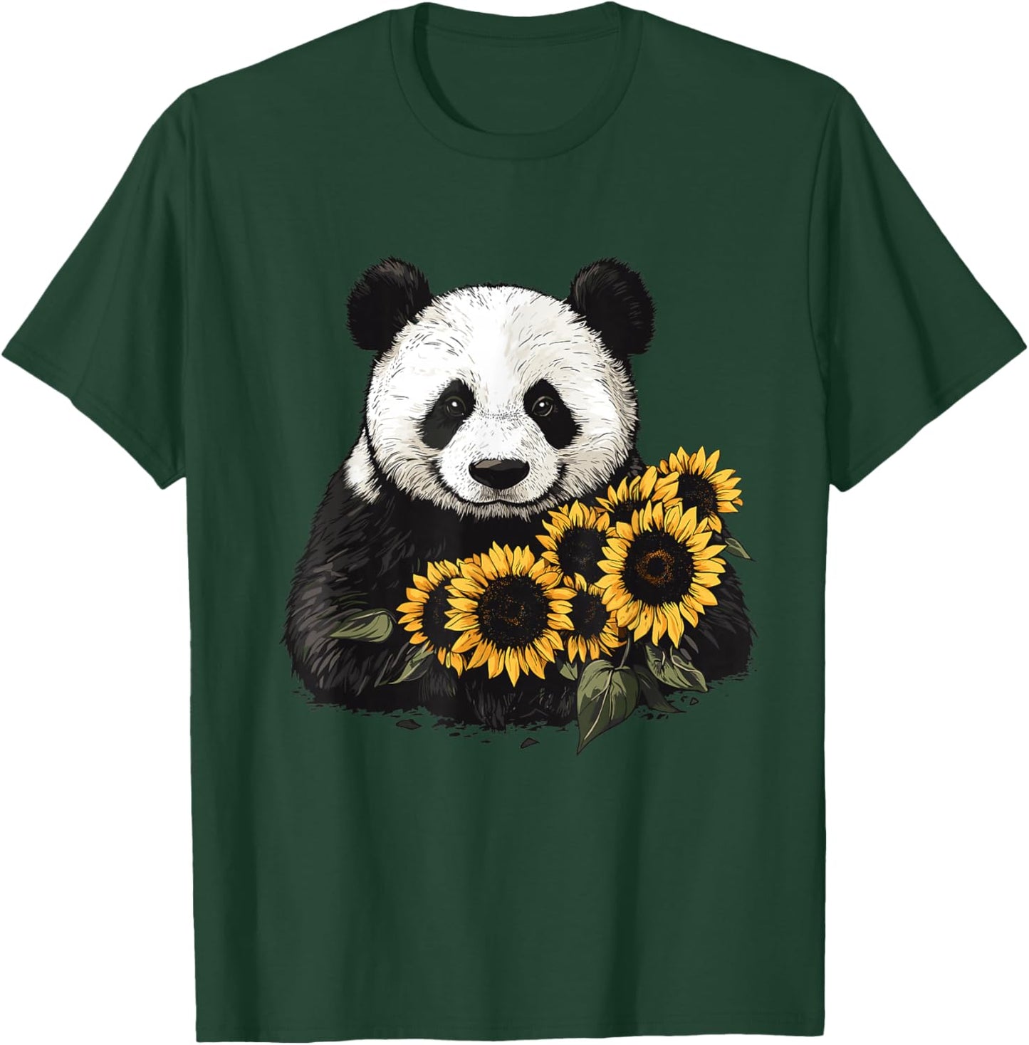 Panda bear with sunflowers, Panda Bear T-Shirt - T-Shirt | Forest