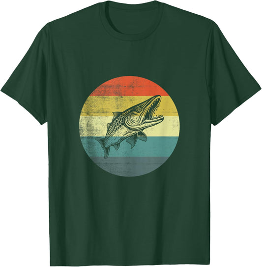 Retro Design Barracuda Fish T-Shirt - T-Shirt | Forest