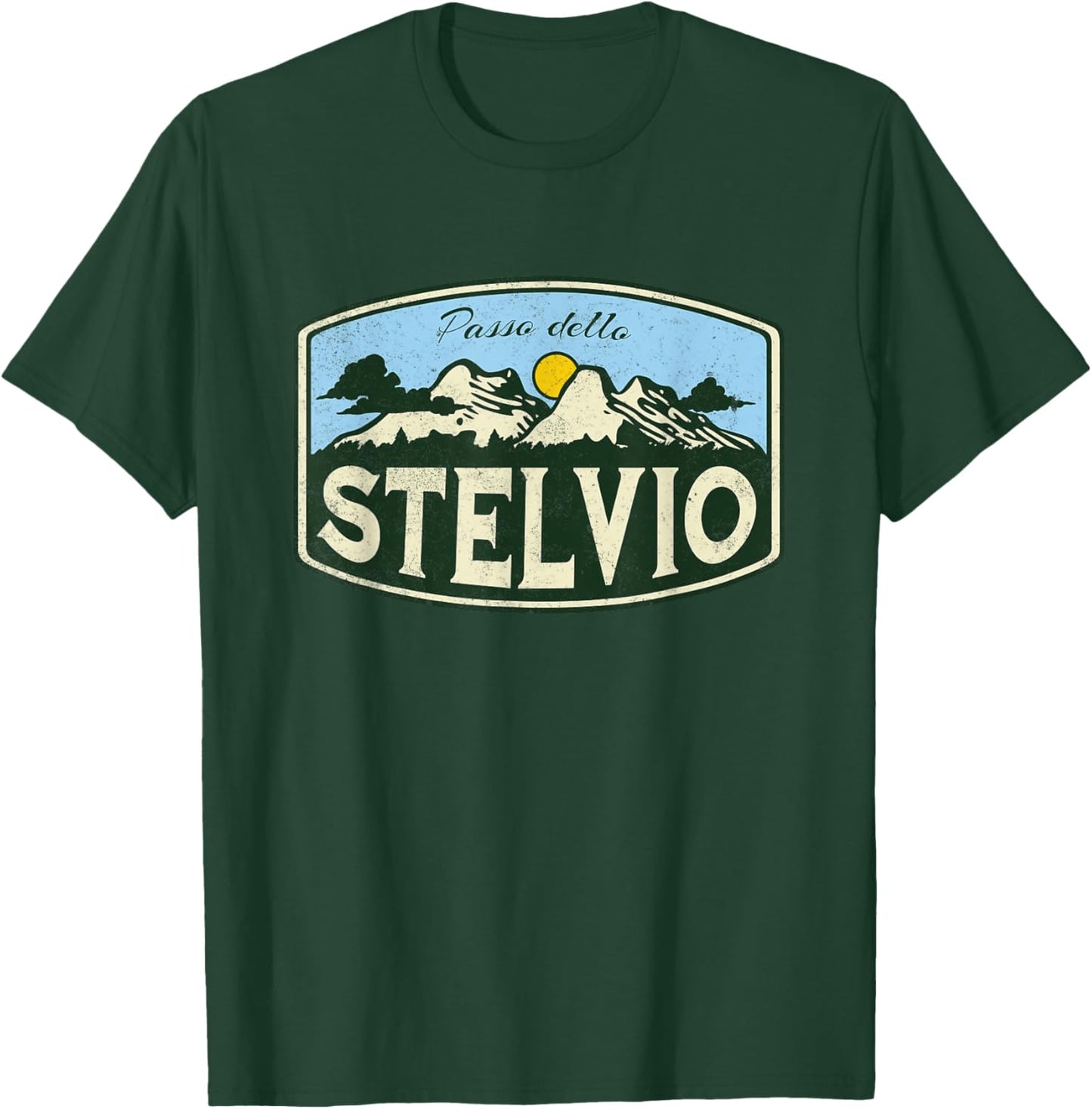 Italian mountain Stelvio pass Strada Statale 38 Stilfser Joc T-Shirt - T-Shirt | Forest