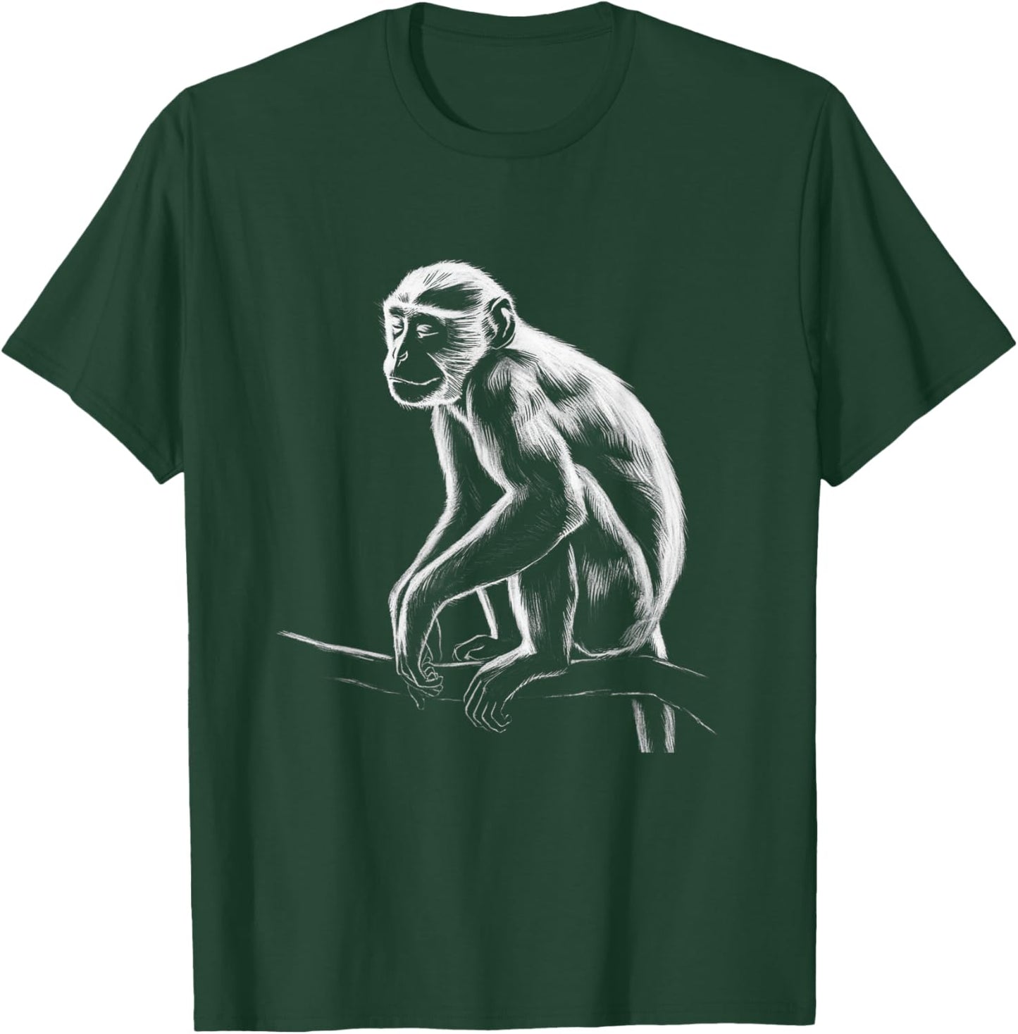 Monkey Drawing Art Graphic T-Shirt - T-Shirt | Forest