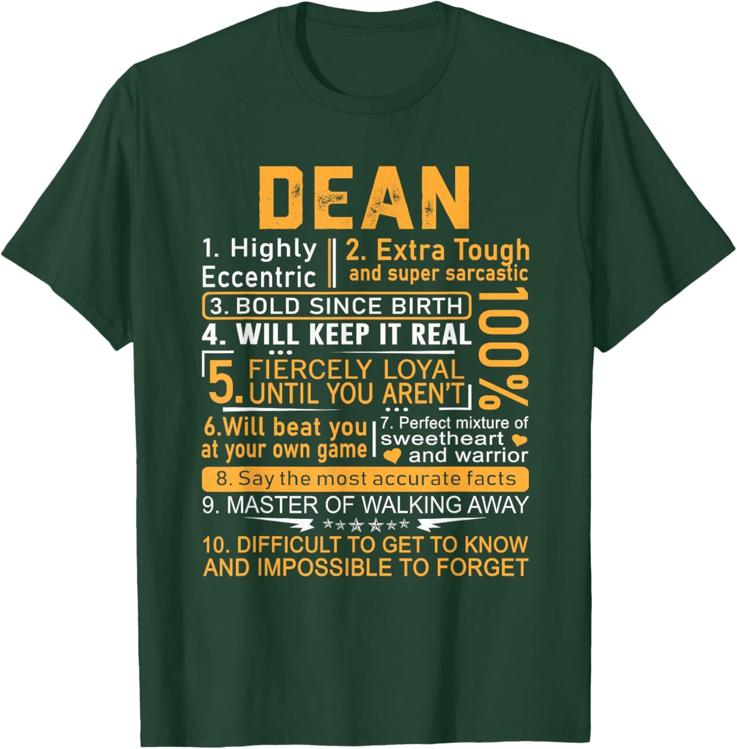 Dean Name Shirt Personalized Dean First Name T-Shirt - T-Shirt | Forest