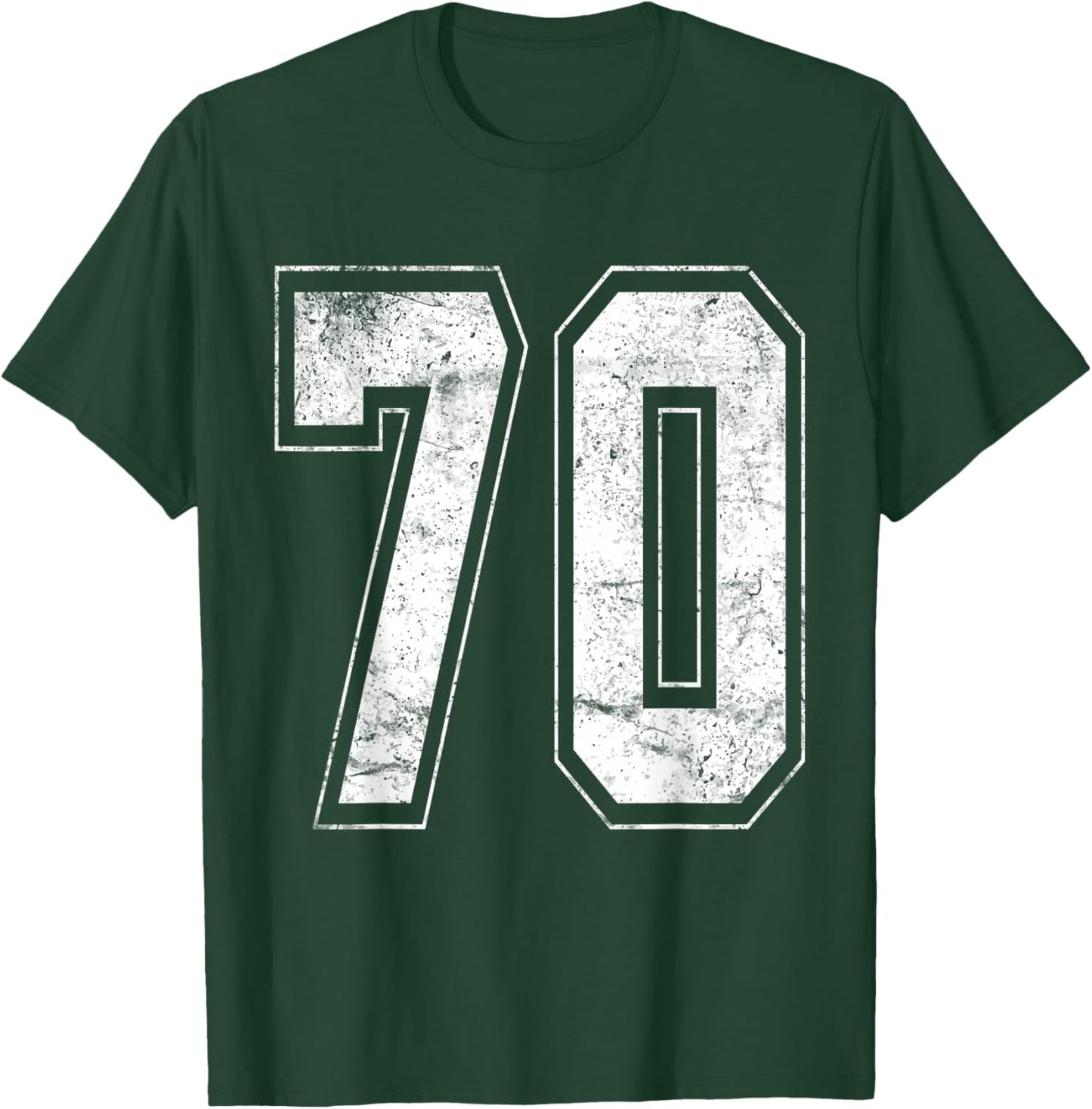 Jersey Uniform Number #70 Athletic Style Sports Graphic T-Shirt - T-Shirt | Forest