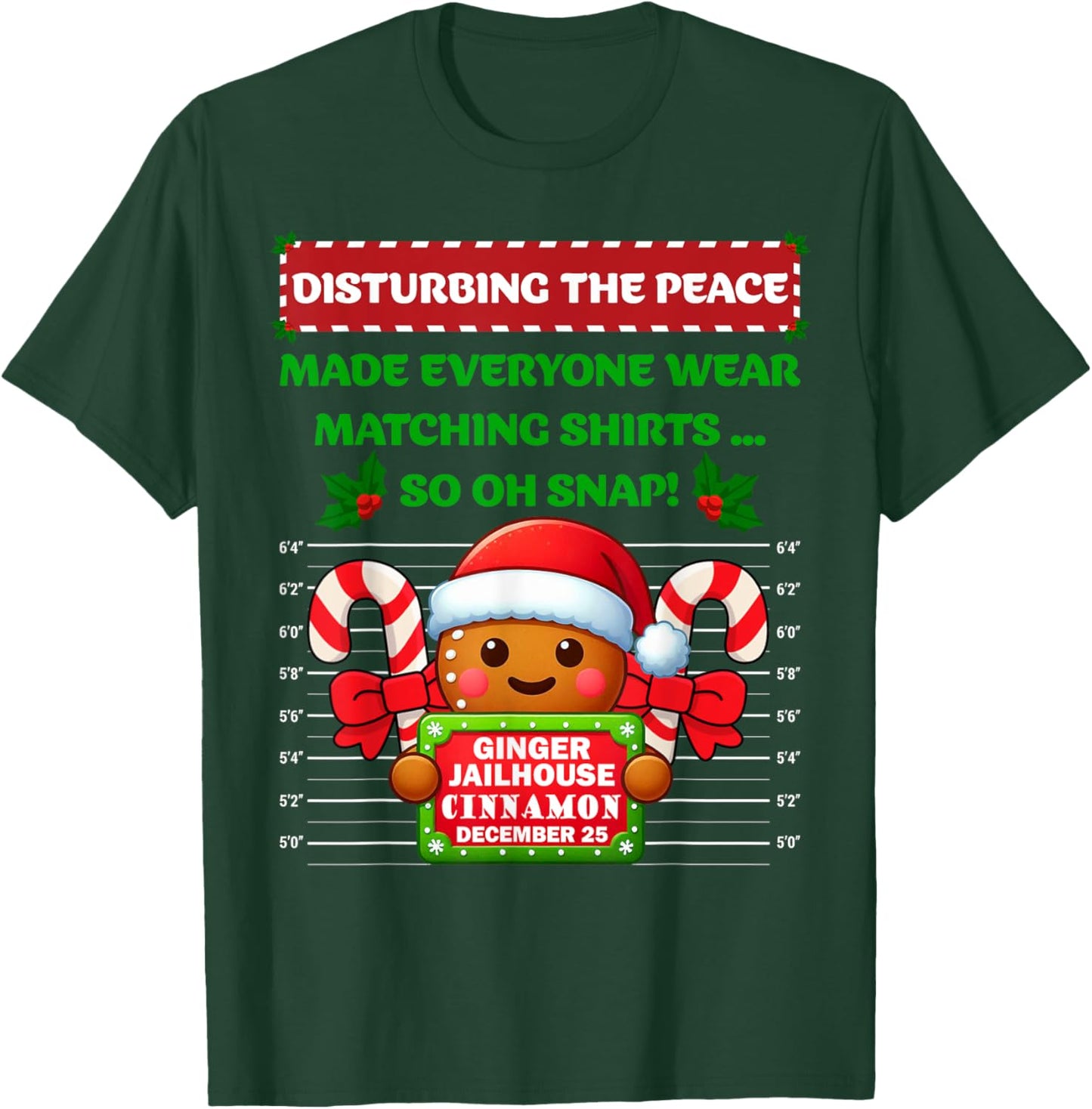 Funny Gingerbread Inmate Christmas Matching Family Group Set T-Shirt - T-Shirt | Forest