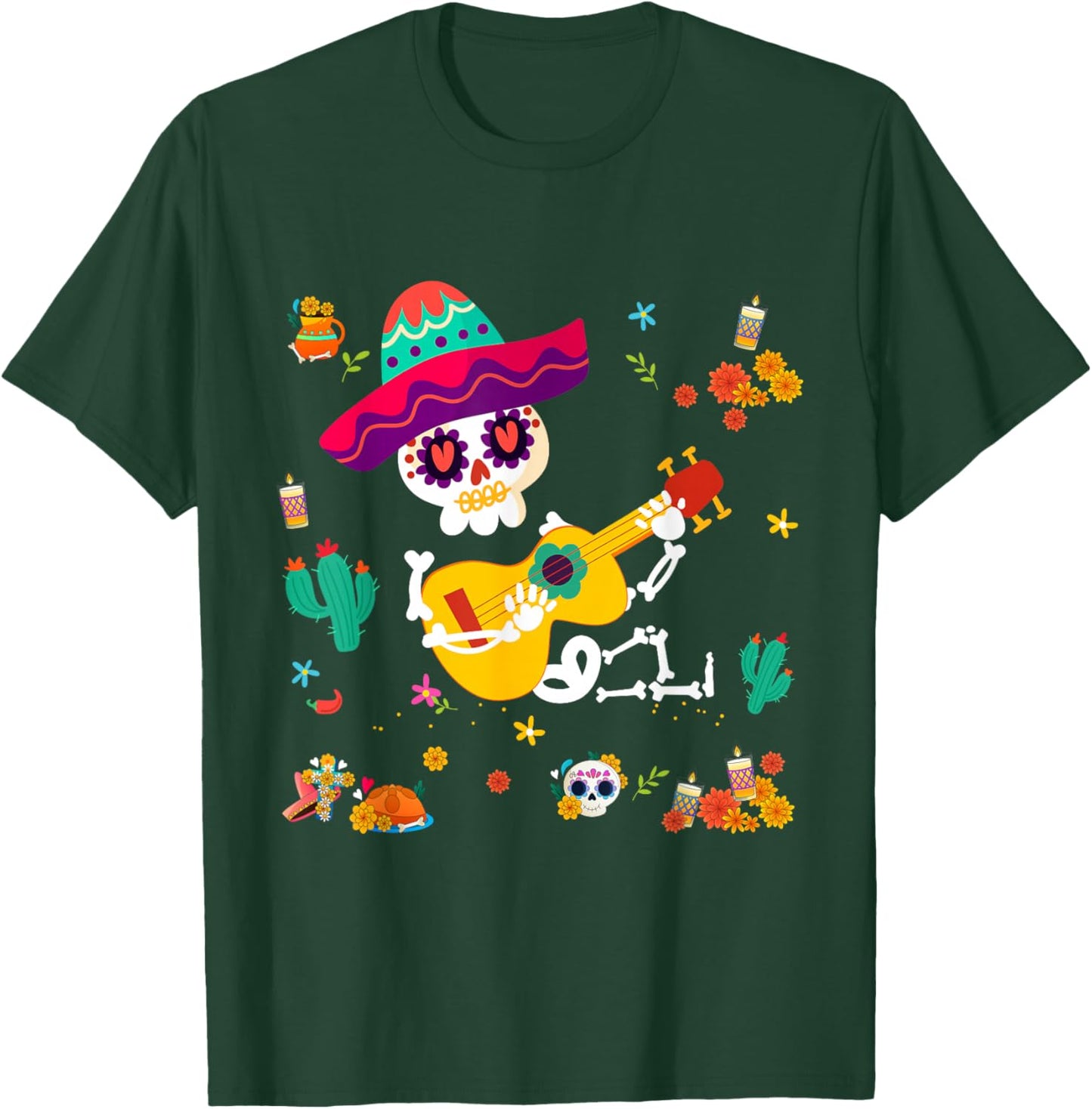 Day of the Dead Kids T Shirts Dia De Los Muertos Sugar Skull T-Shirt - T-Shirt | Forest