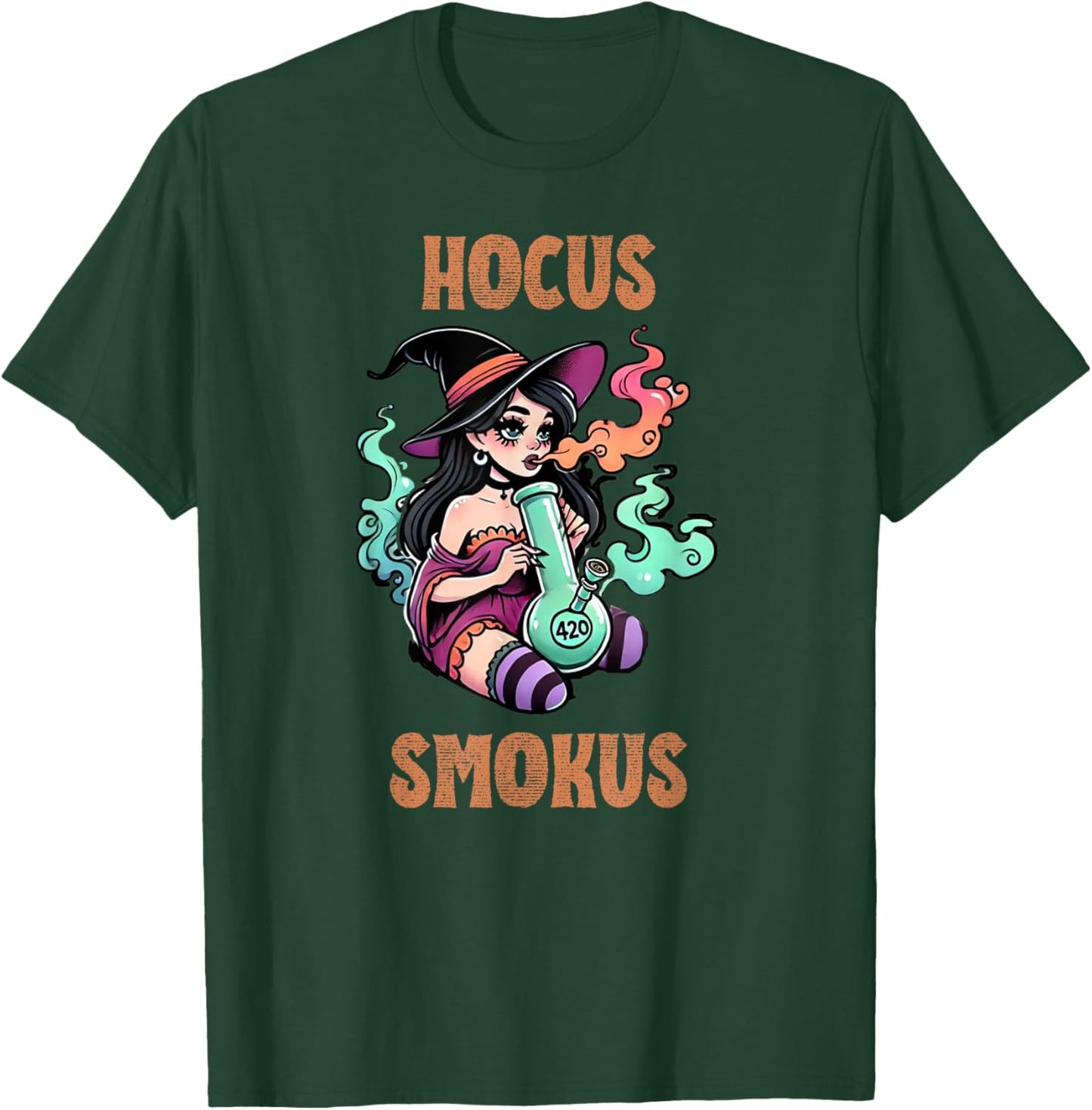 Halloween Witch Marijuana Cannabis Weed Funny 420 Humor Gift T-Shirt - T-Shirt | Forest