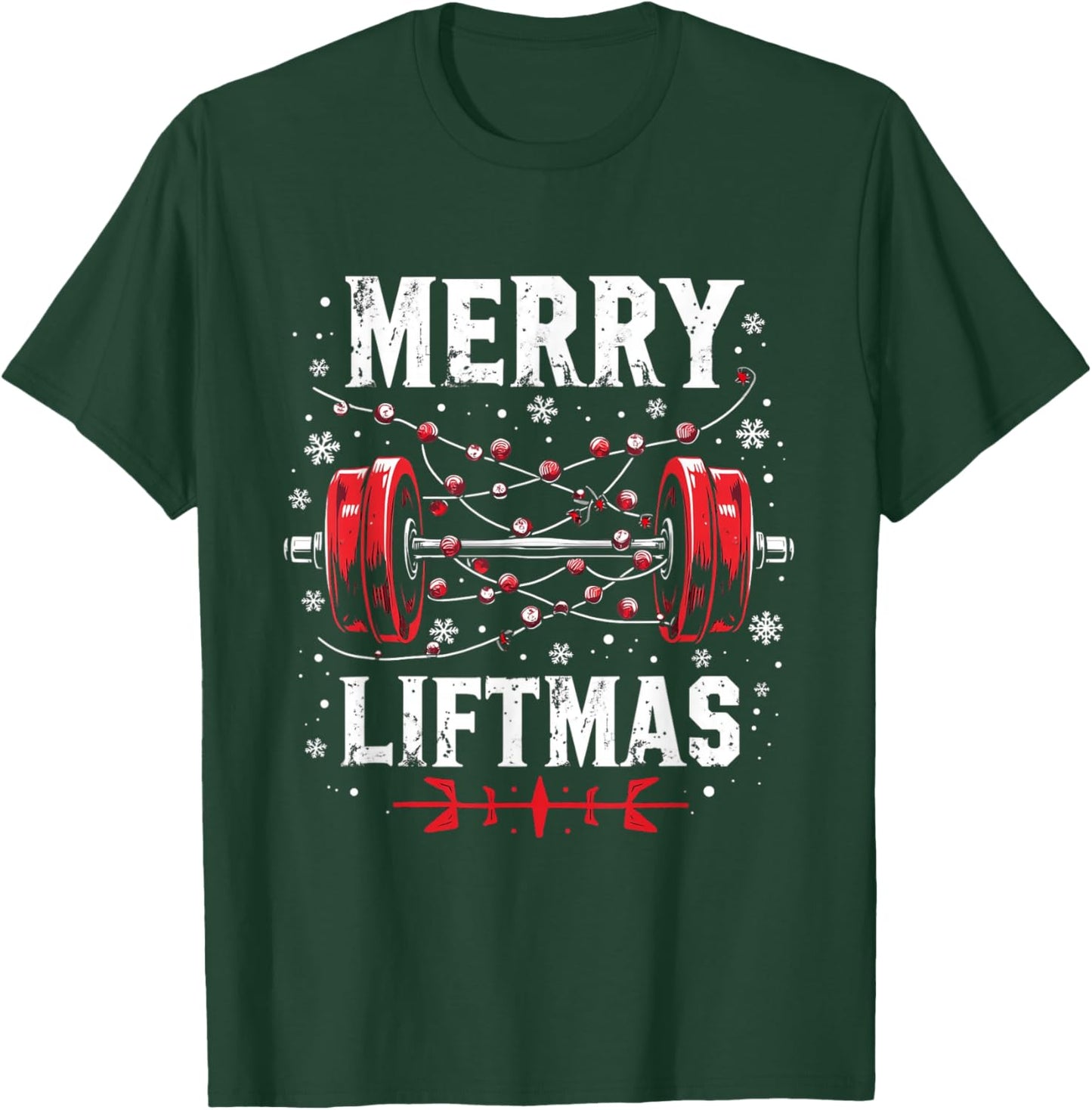 MERRY LIFTMAS Holiday Fitness T-Shirt - T-Shirt | Forest