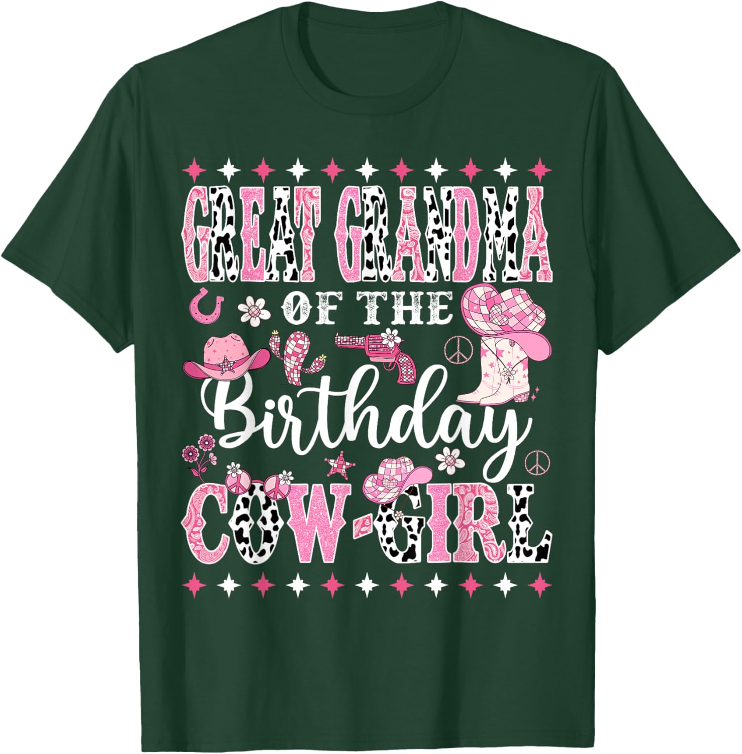 Great Grandma Of The Birthday CowGirl Rodeo CowGirl Birthday T-Shirt - T-Shirt | Forest