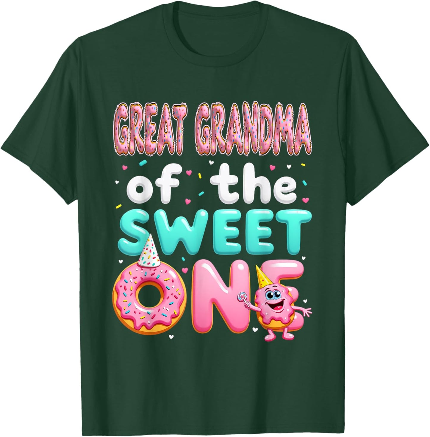 1st Birthday Donut Great Grandma Of The Sweet One T-Shirt - T-Shirt | Forest