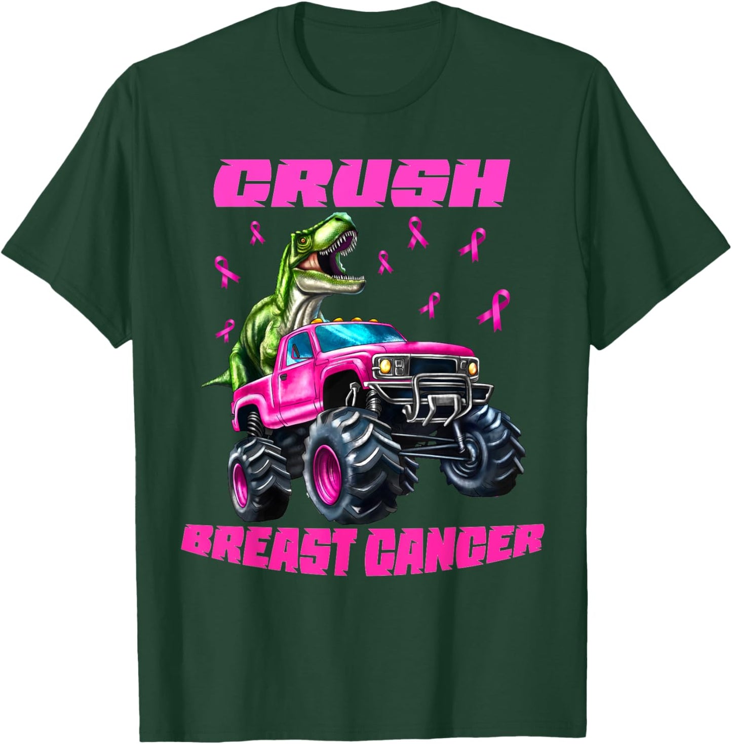 Crush Breast Cancer Monster Truck Wear Pink T-Shirt - T-Shirt | Forest