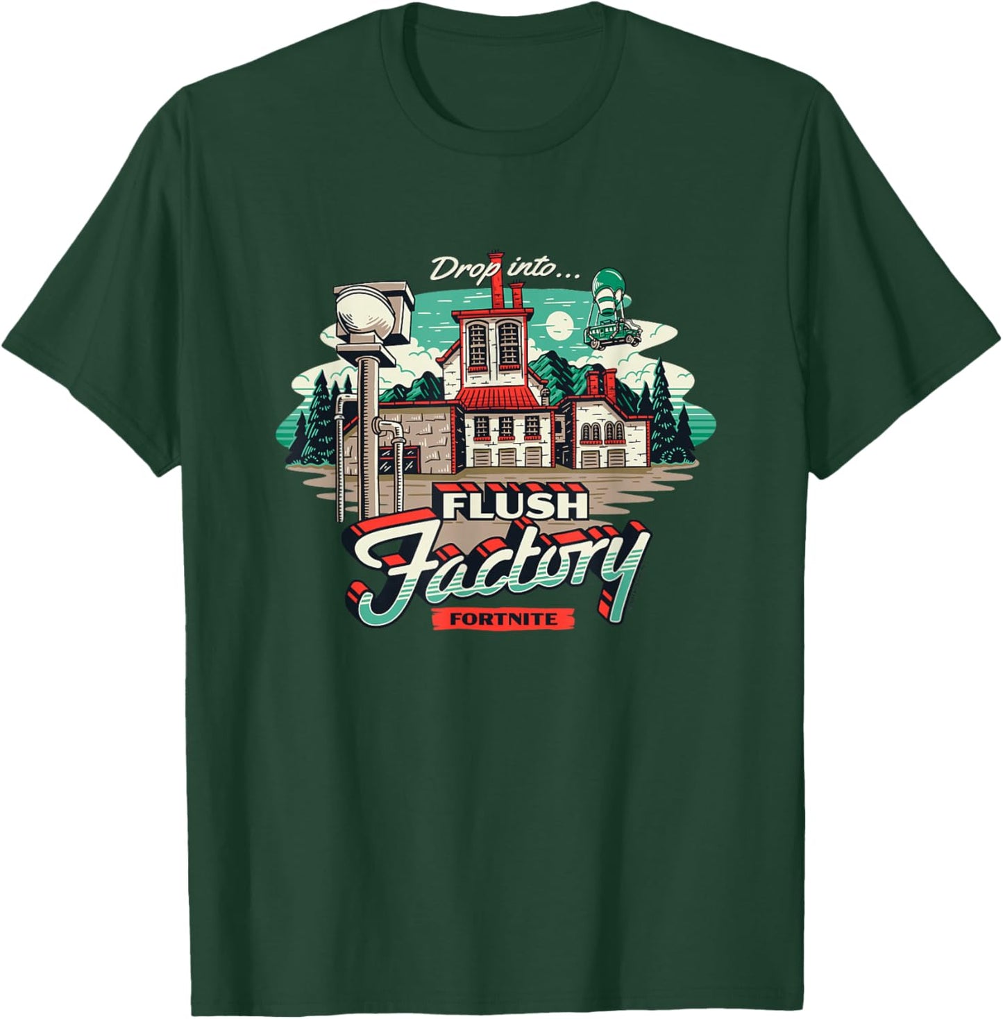 Fortnite Drop Into… Flush Factory Vintage Big Chest Poster T-Shirt - T-Shirt | Forest