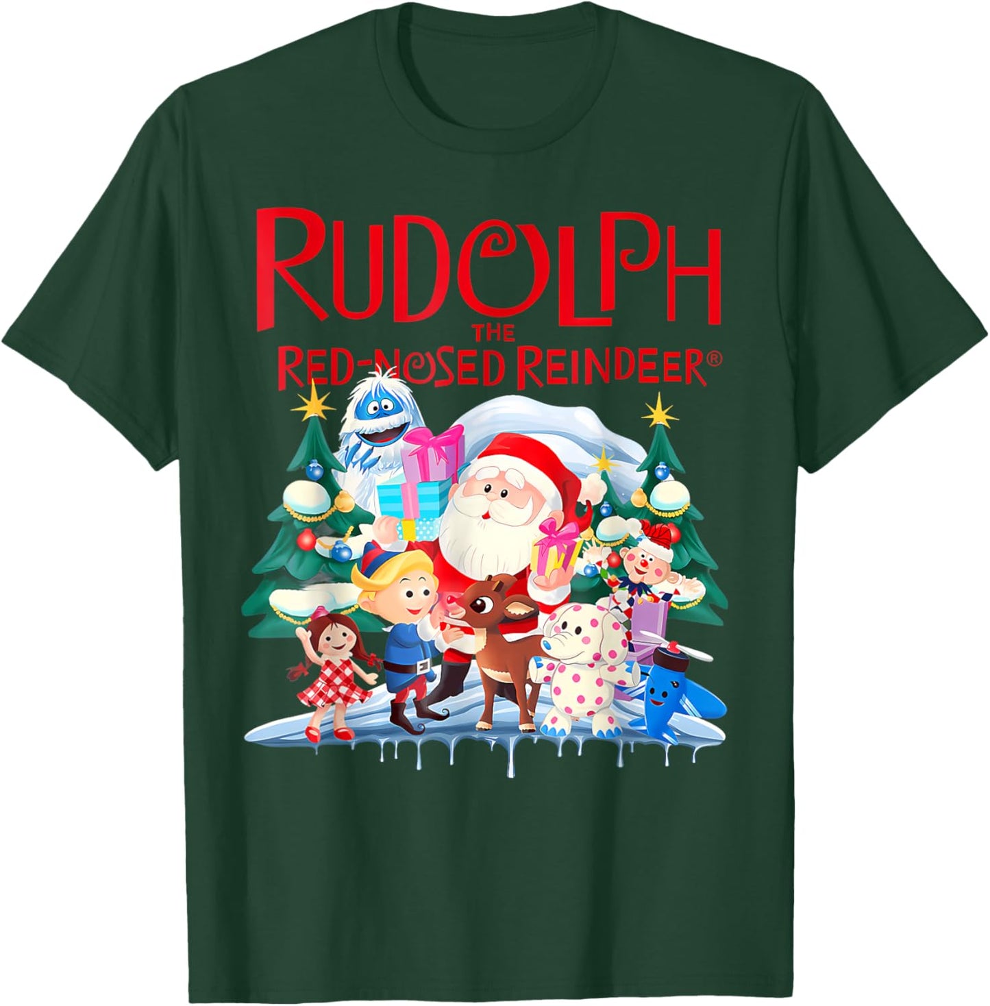 Cute Rudolph The Red Nosed Reindeer Christmas T-Shirt - T-Shirt | Forest