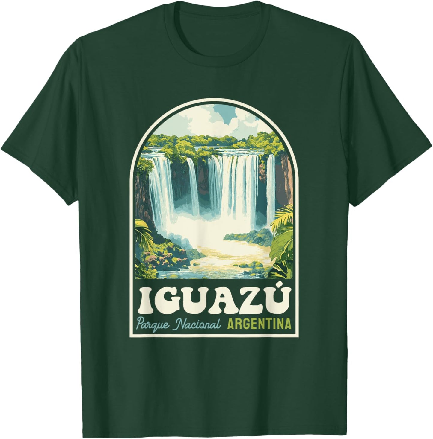 Iguazú Falls National Park Argentina Retro Travel Souvenir T-Shirt - T-Shirt | Forest