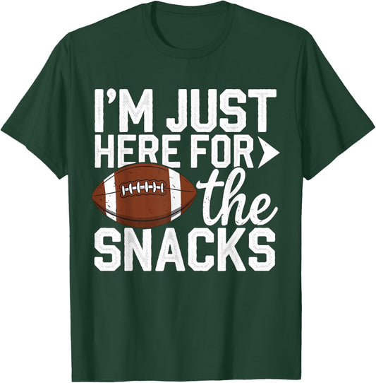 I'm just here for the Snacks Football Brother Sister T-Shirt - T-Shirt | Forest