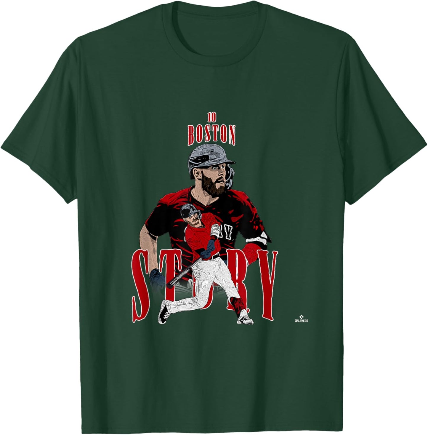 Trevor Story | Boston Baseball Players | MLBTSY3002 T-Shirt - T-Shirt | Forest