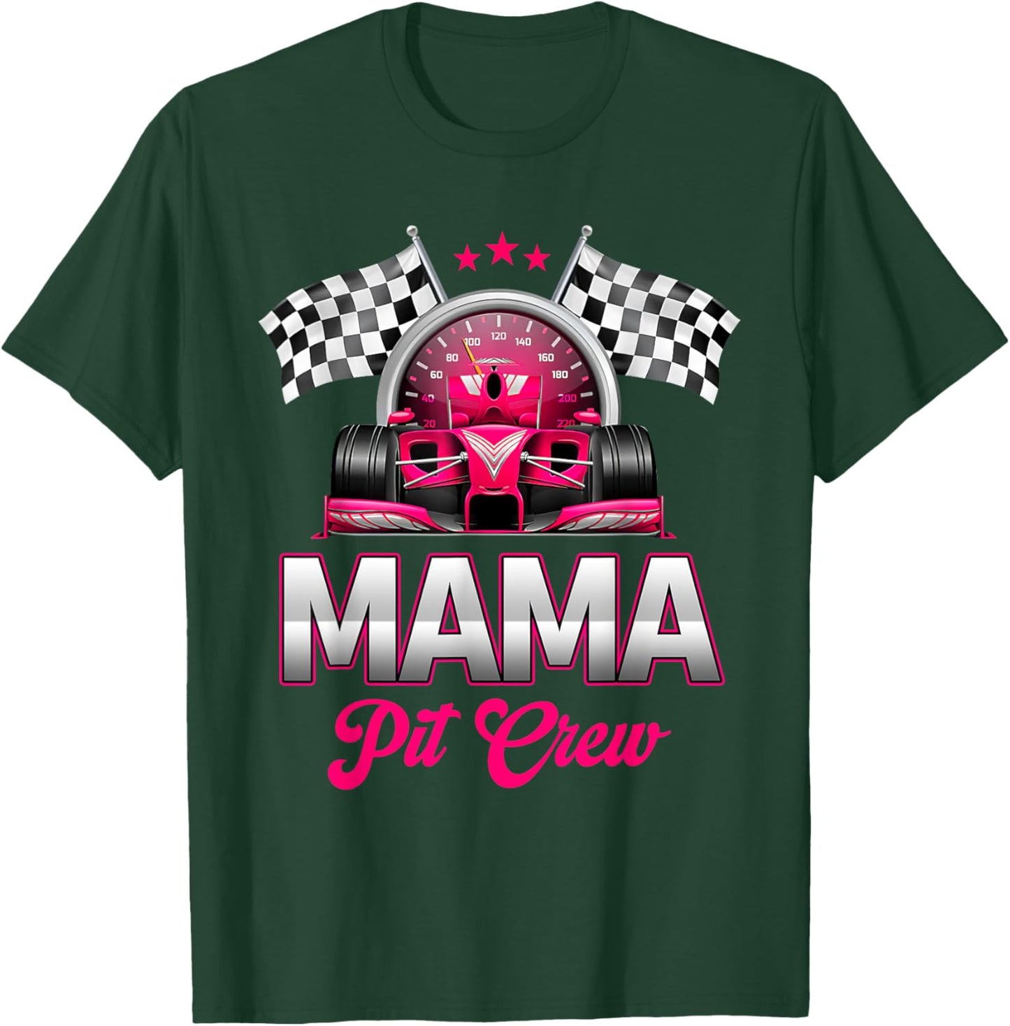 Mama Pit Crew Race Car Birthday Girl Party Racing Family T-Shirt - T-Shirt | Forest